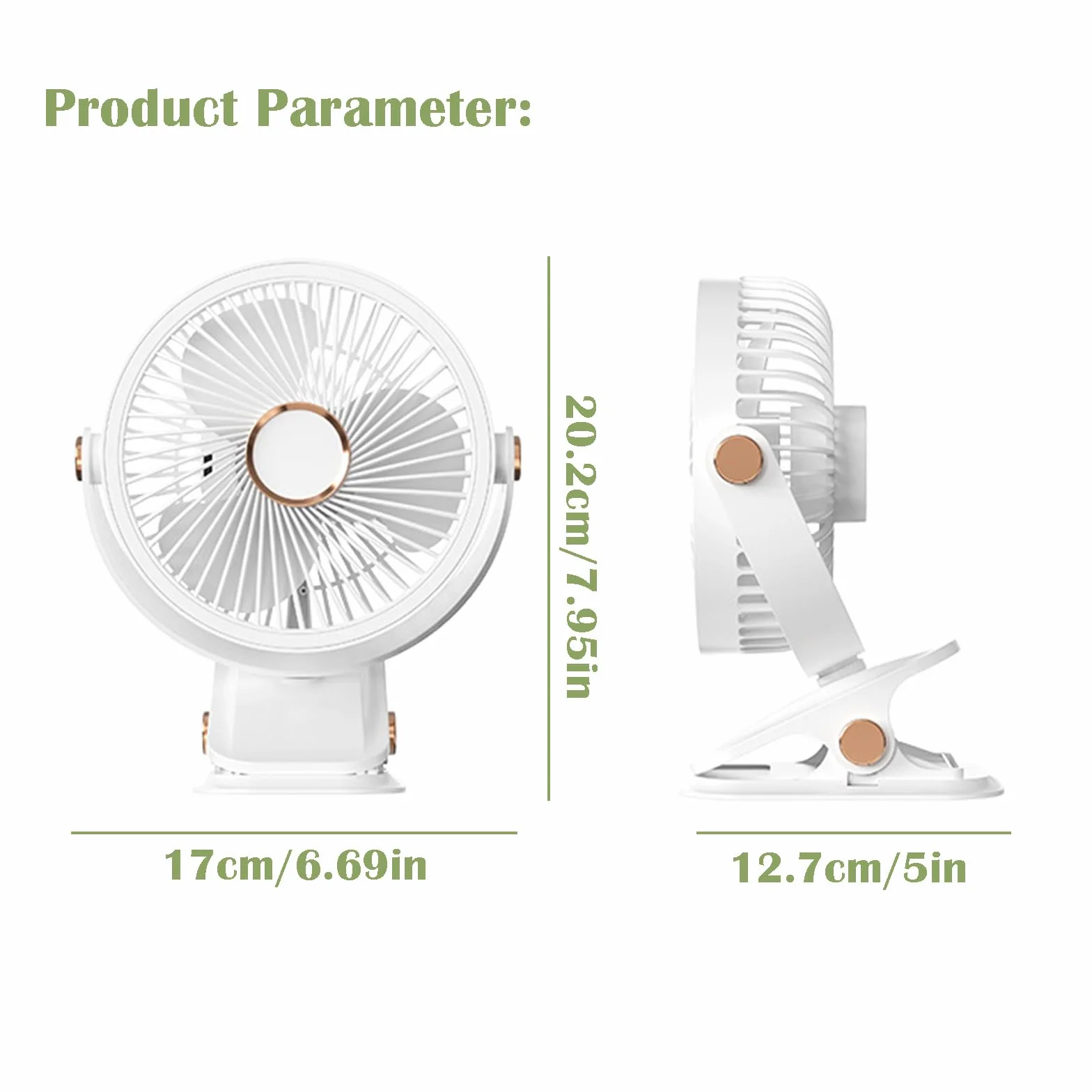Wentylator stołowy USB LED Mini z klipsem przenośny cichy do podróży