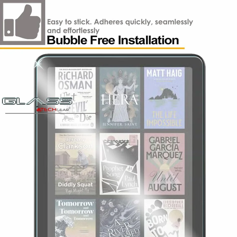 TECHGEAR Szkło ochronne na ekran do 17.8 cm Amazon Kindle Paperwhite/Signature/Kids/Kindle Colorsoft (2024 / 12. generacji), osłona ekranu ze szkła hartowanego [krystalicznie przejrzystość] [odporna