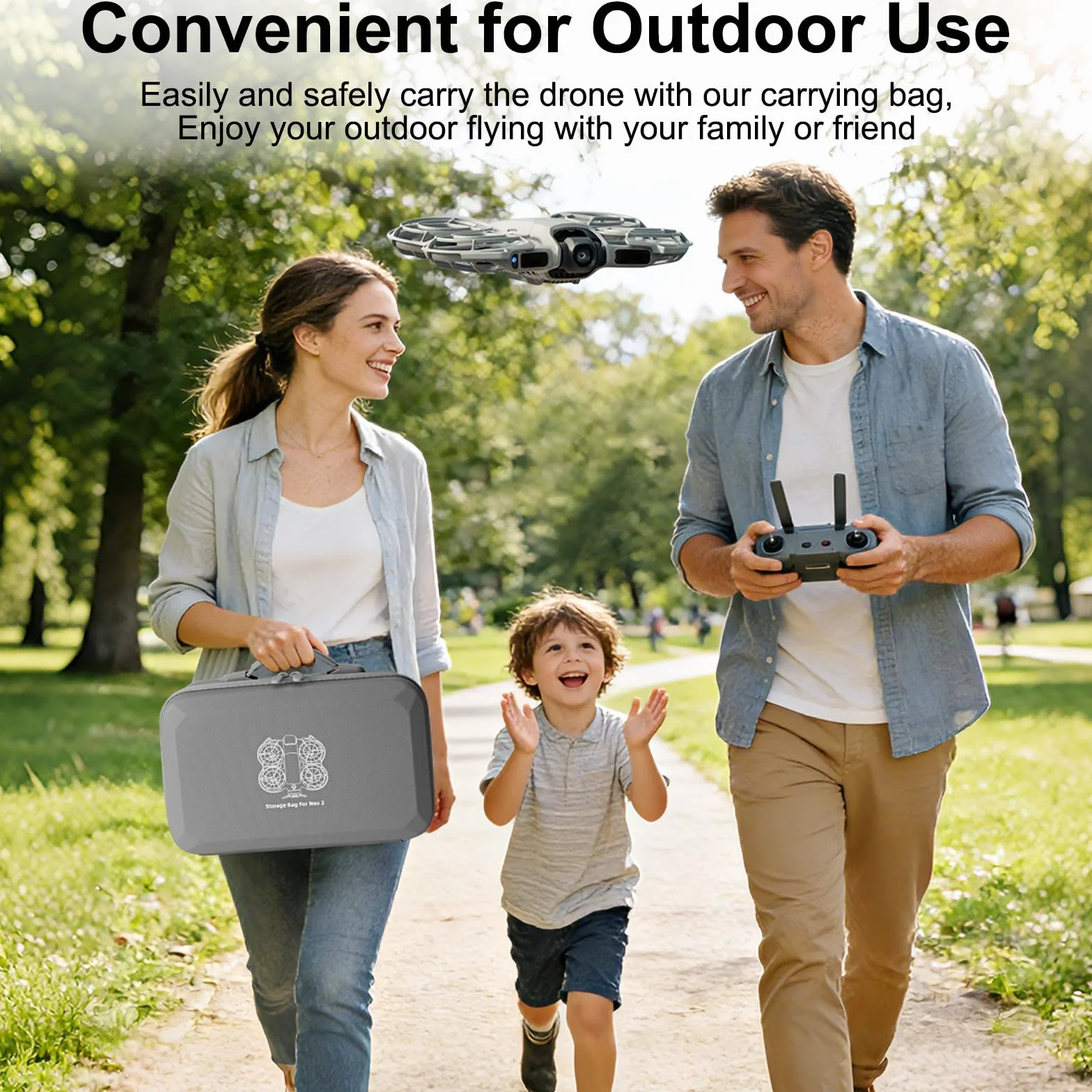 Torba do DJI Neo 2 Case, przenośna obudowa PU do DJI Neo 2 Fly More Combo, torba podróżna, torba podróżna do DJI RC-N3, z paskiem do noszenia