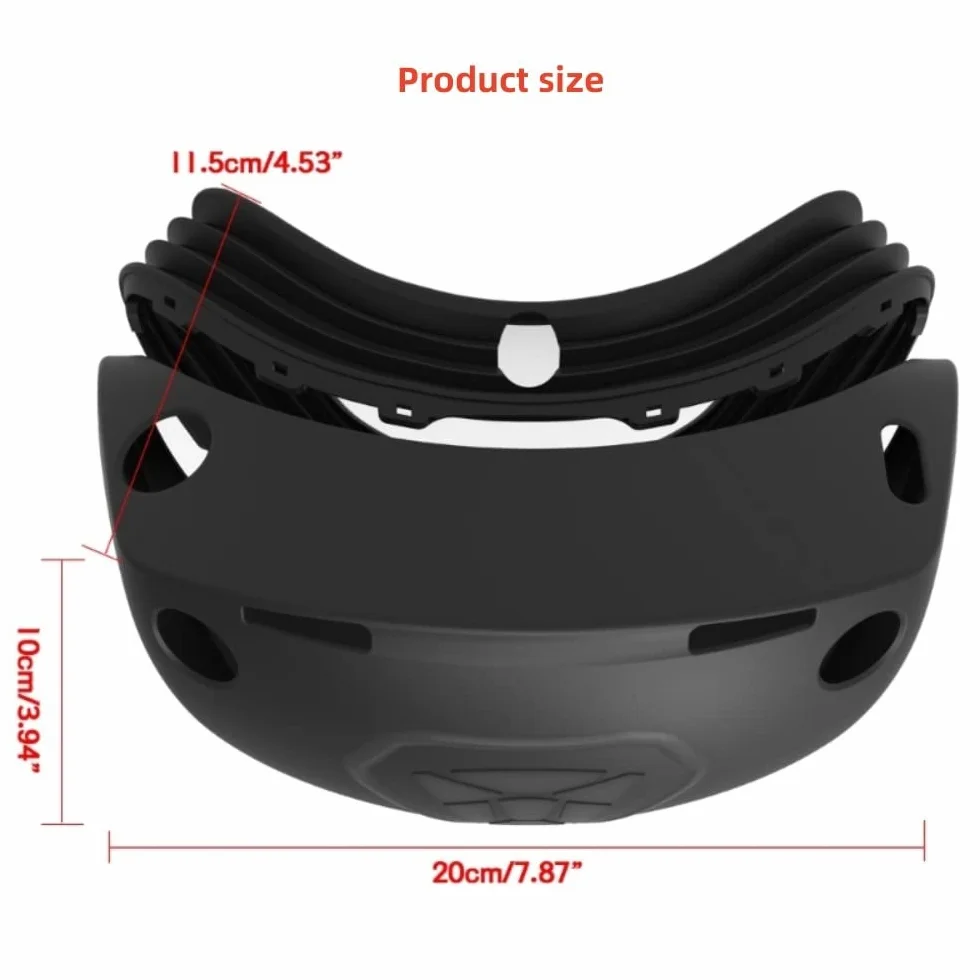 EMEBAY Twarz VR Silikonowe Etui do PSVR2 / Play*station VR2, miękkie, zmywalne, ochronne etui VR dla PS VR2, gumowe etui ochronne z czapką z kołysaniem, czarny, Pokrowiec silikonowy