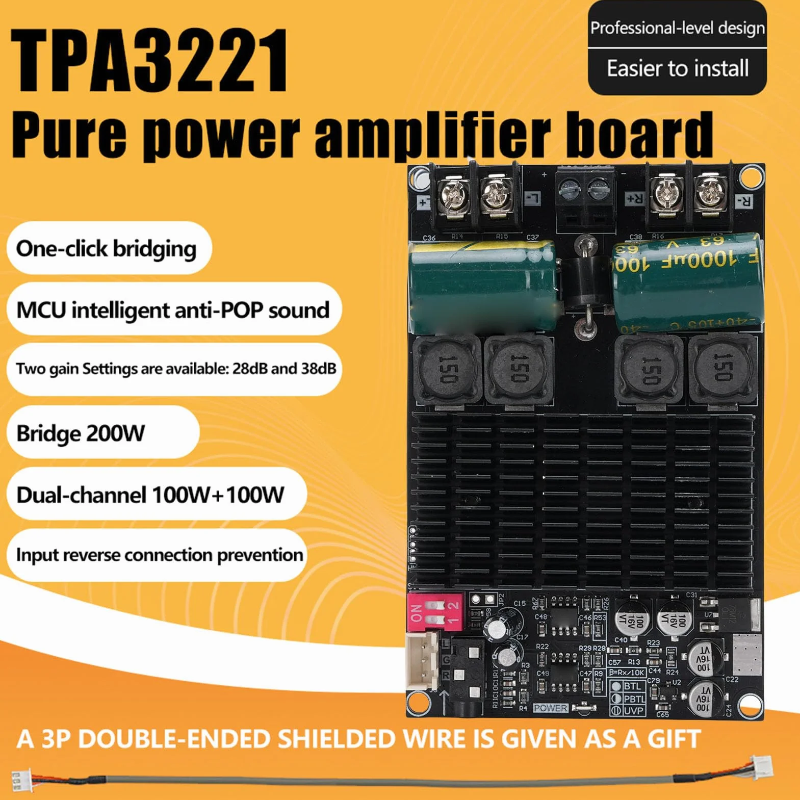 Eujgoov ZK-2001 Pure Old Wzmacniacz TPA3221 2.1 Kanał 2 X 100W + 200W Subwoofer TPA3221 Moduł Wzmacniający