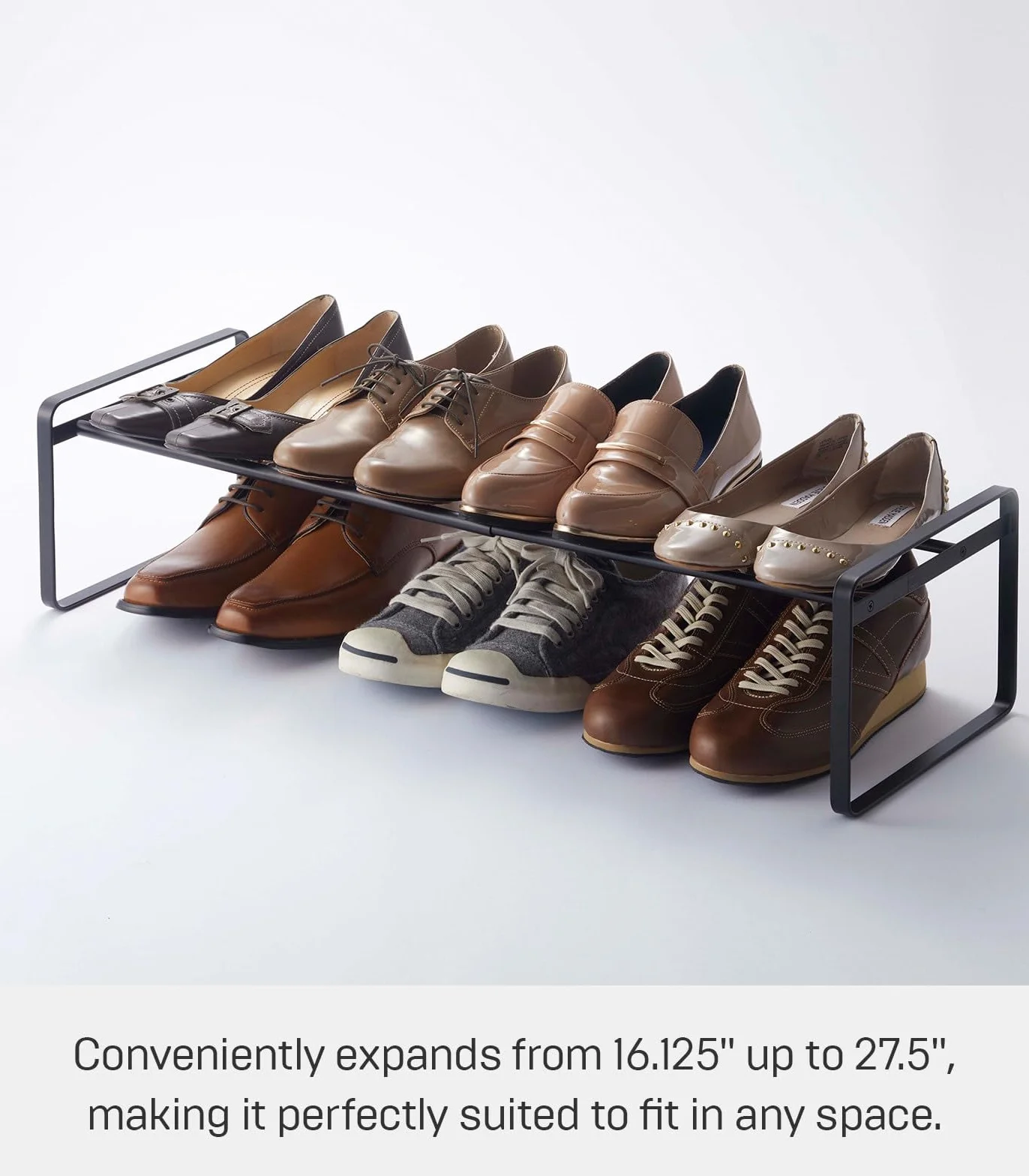 YAMAZAKI Home 7210 rama regulowany stojak na buty czarny