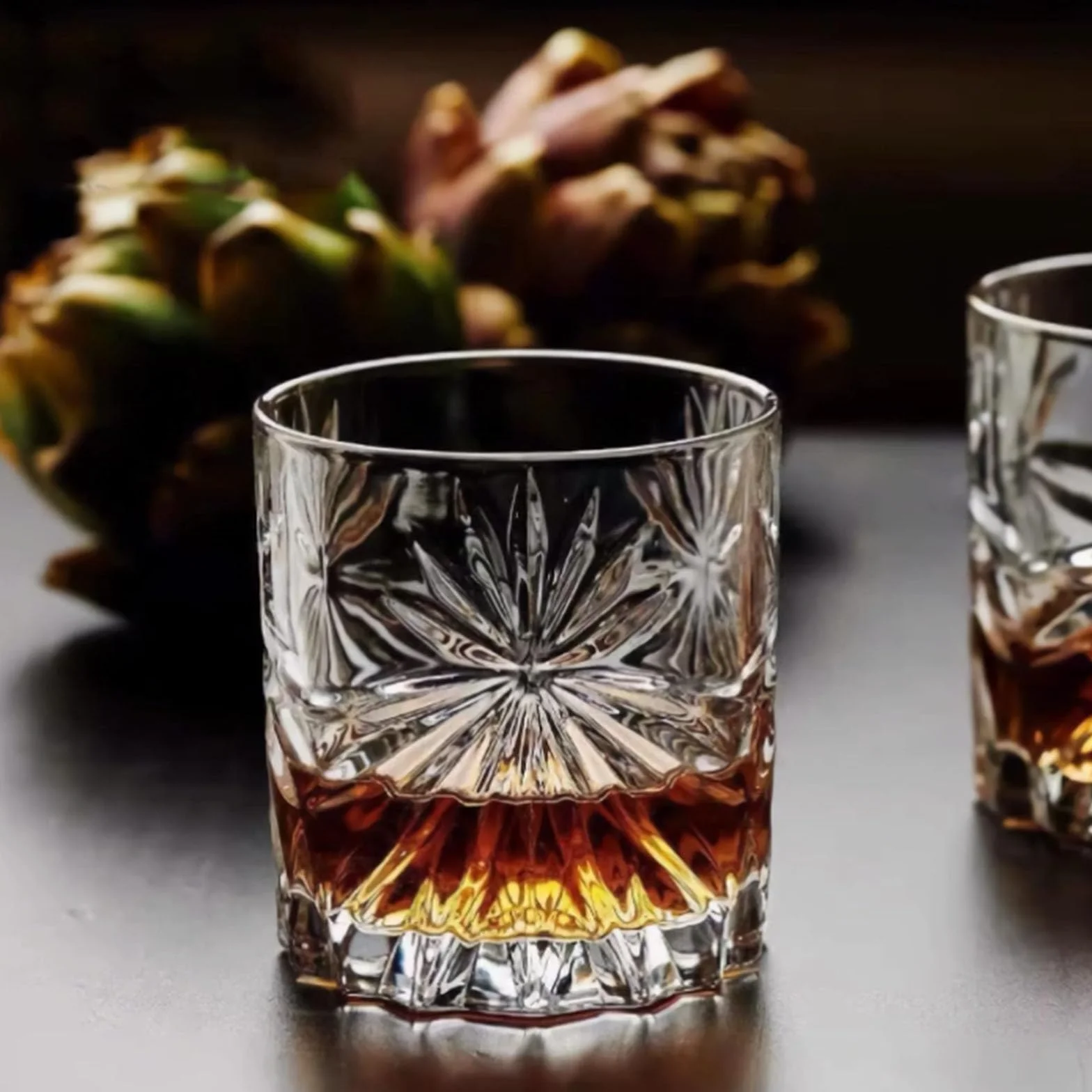 Bezołowiowe Kryształowe Kieliszki Do Whisky 2PCS Bourbon Szkocka Koniak