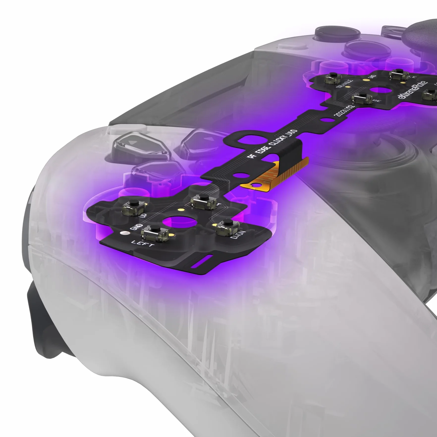 eXtremeRate Face Clicky Kit dla ps5 Edge Kontrolera,Taktylnymi Przyciskami Kierunkowymi D-pad Zestaw do Klikania Myszą dla ps5 Edge Kontrolera-Kontroler Nie Jest Dołączony