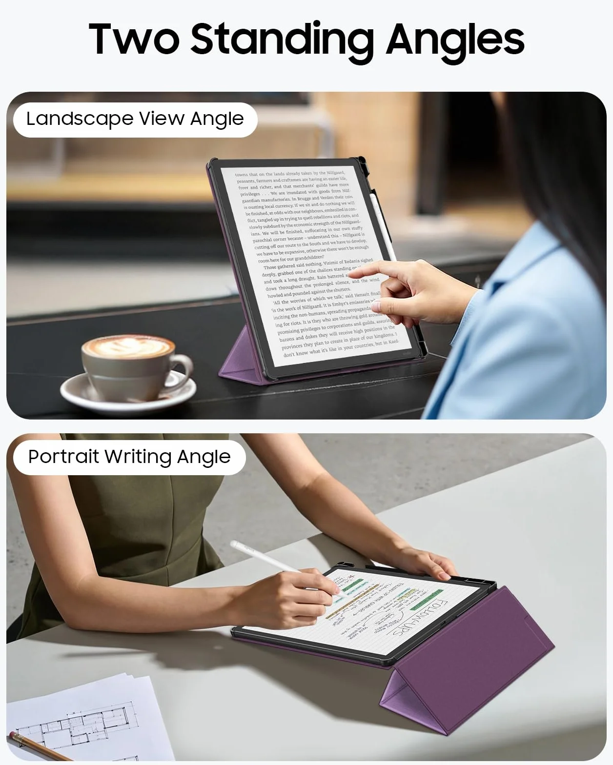 FINTIE Etui na Kindle Scribe (3. generacji, 2025) i Kindle Scribe Colorsoft (1. generacji, 2025) z uchwytem na długopisy - cienka lekka osłona ochronna z automatycznym budzeniem/snu, (fioletowy)