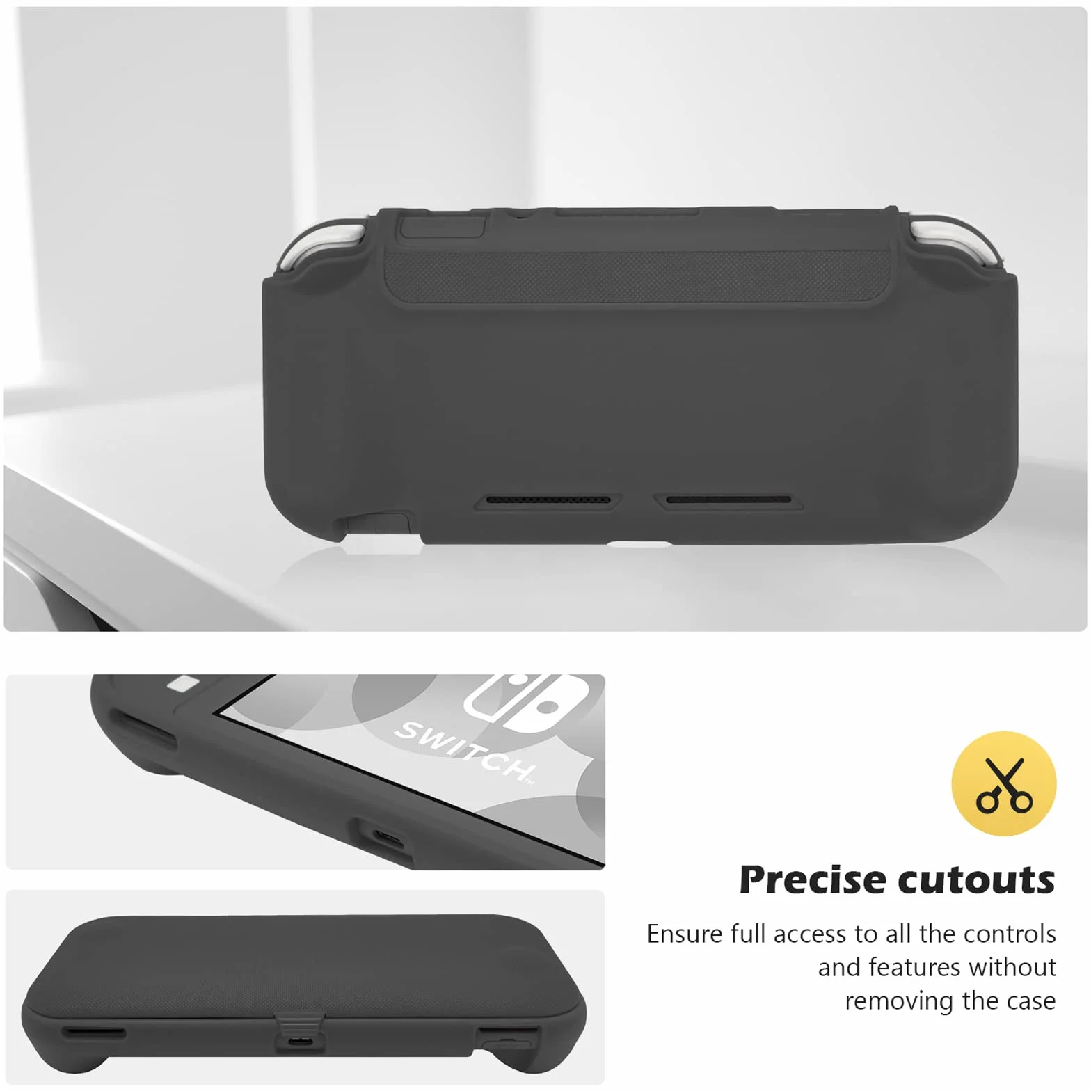 Procase Obudowa z Klapką do Nintendo Switch Lite 2019, Ochronna Zdejmowana Skrzydła + 2 Folia Ekranu, Łatwa Instalacja, Minimalistyczna i Trzeźwa