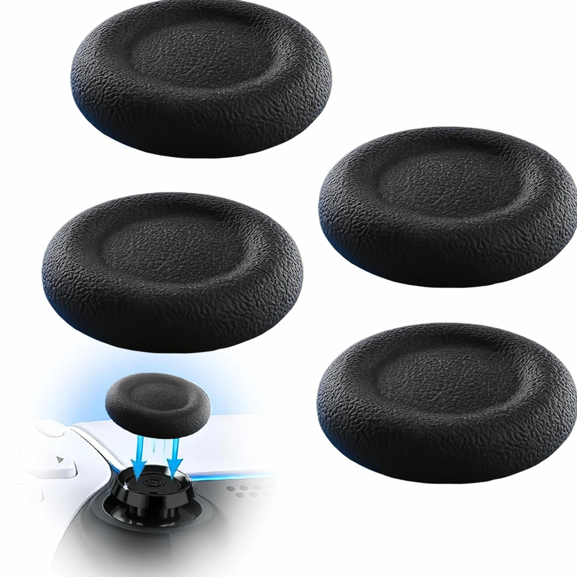 MatoSan Thumbstick wymienne nakładki z silikonu, zestaw 4 sztuk, kompatybilne z kontrolerem PS5 i kontrolerem PS4, antypoślizgowy uchwyt dla precyzyjnego sterowania, nakładki ochronne do analogowych