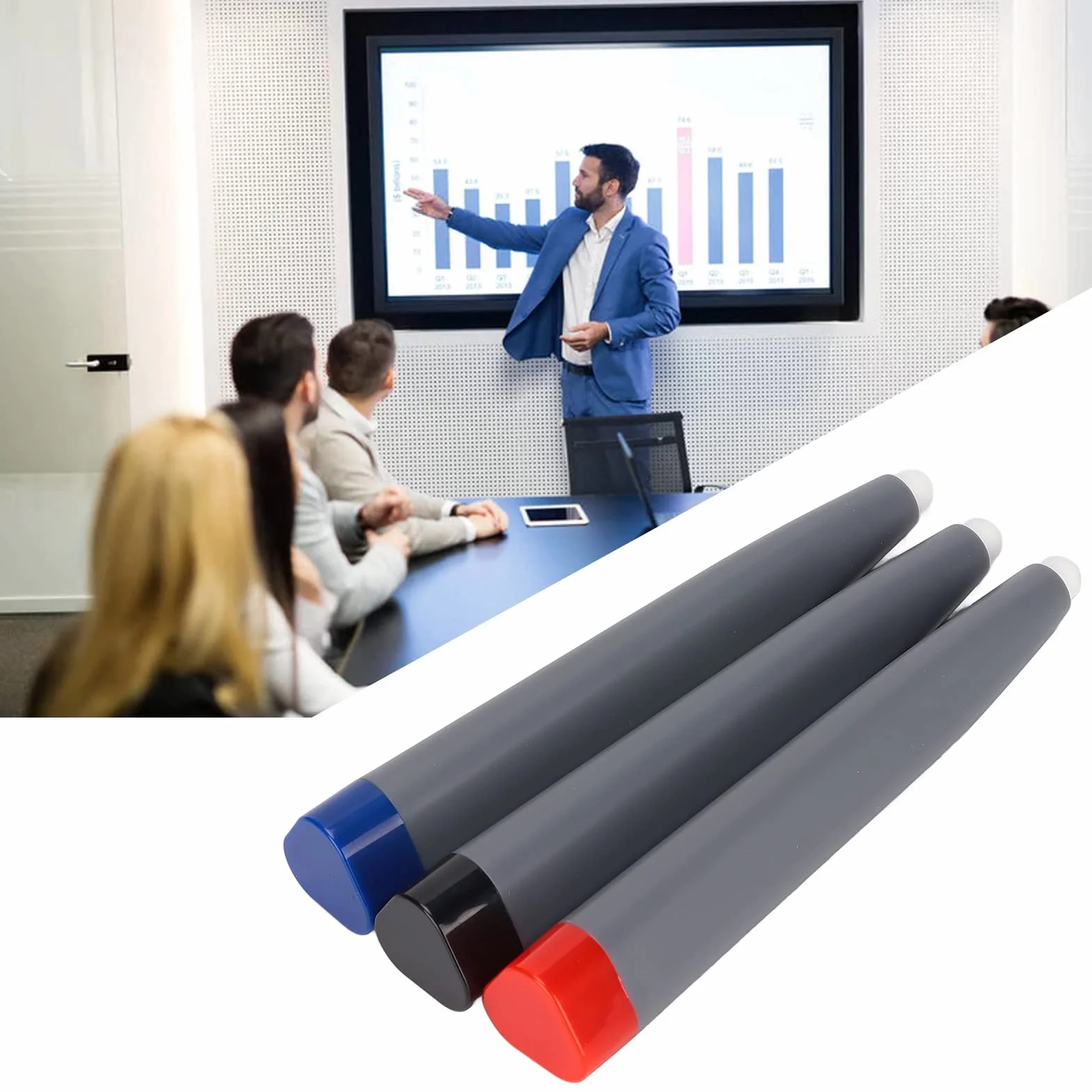 3 szt. Długopisy Stylus, Interaktywny Długopis do Tablicy Dotykowej Smartboards, Ekran Dotykowy Tablet Rysik do Ekranu Multimedialnego Tablicy