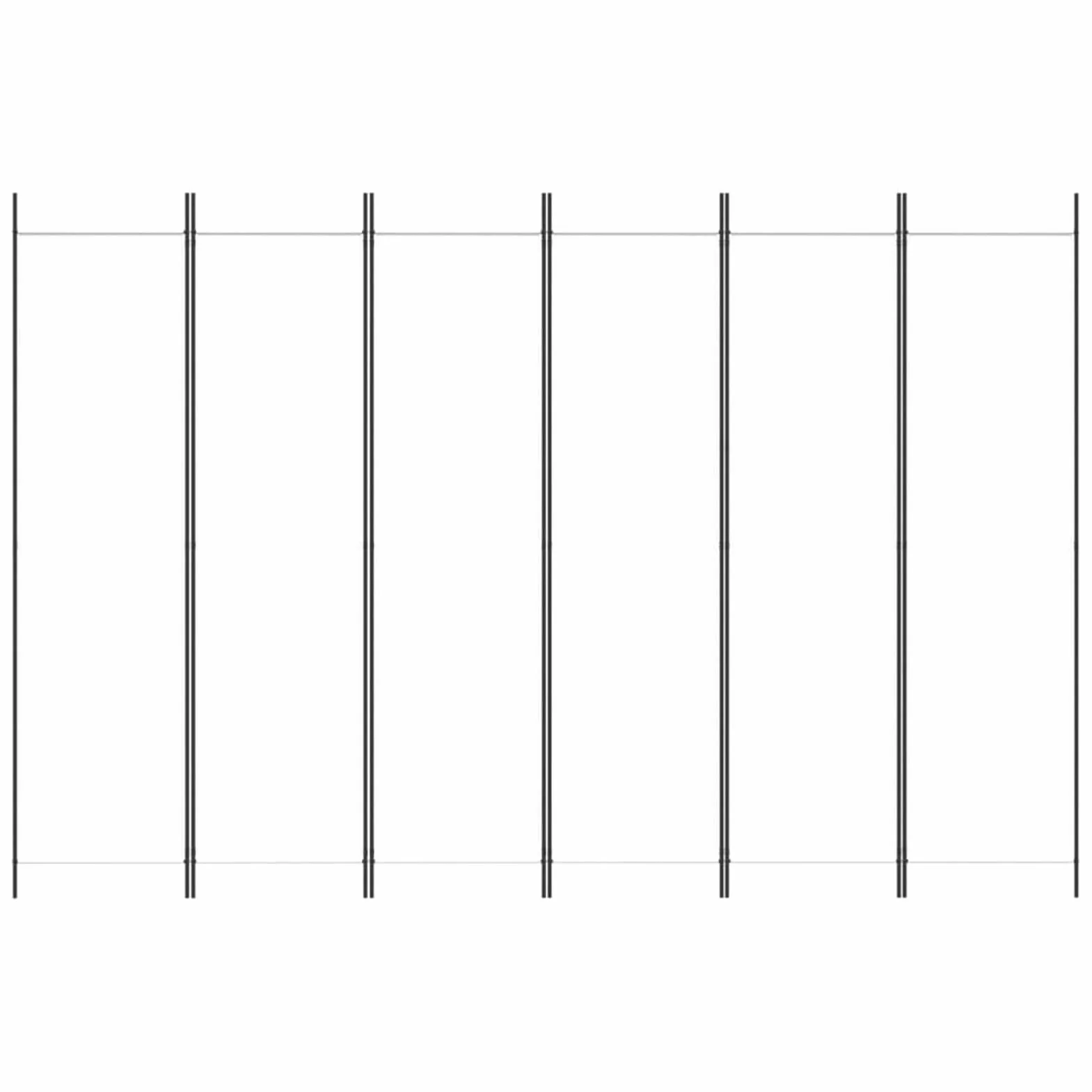 Biombo Przegroda 6-panelowa Biały 300x200 cm Rozdzielacz Pomieszczenia