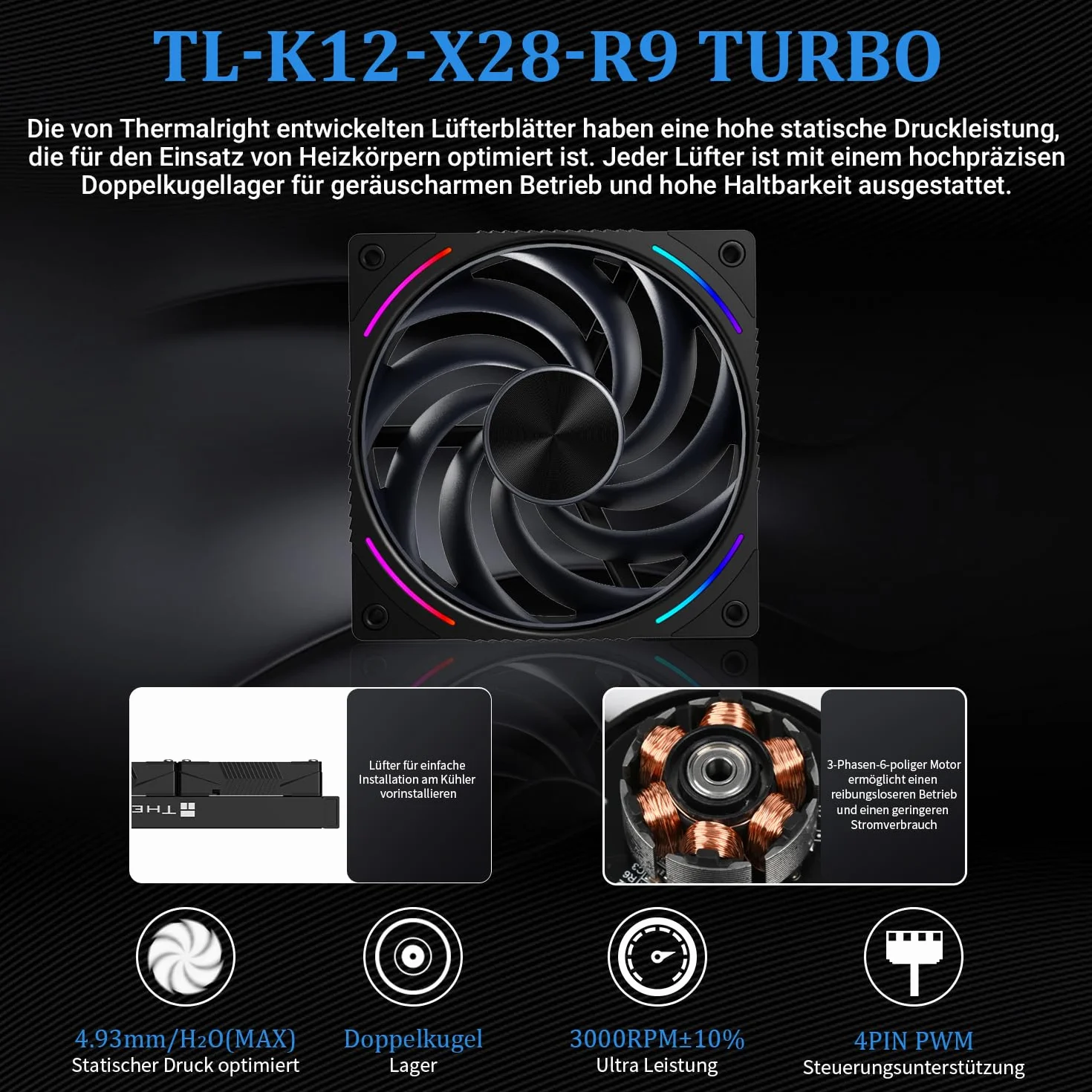 Thermalright Wonder Vision 360 TURBO ARGB czarny CPU chłodnica cieczy, do AM5/Intel LGA1851/1700, zakrzywiony ekran 3D o rozdzielczości 2400 x 1080, ekran magnetyczny, 360mm Aio