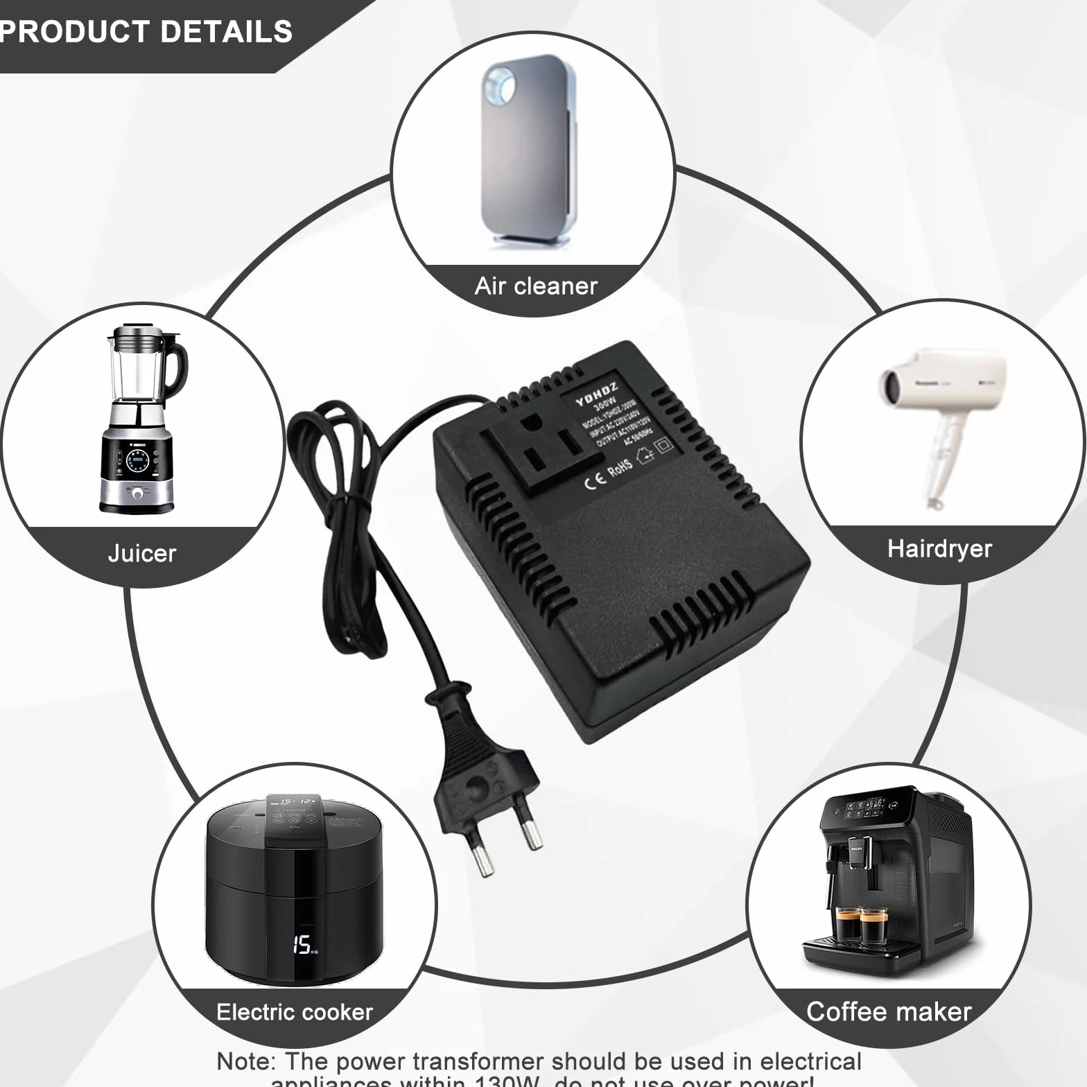 Przetwornica napięcia transformator 220 V na 110 V, 300 W krok w dół konwerter prądu adapter sieciowy adapter podróżny adapter prądu przetwornica napięcia wtyczka EU