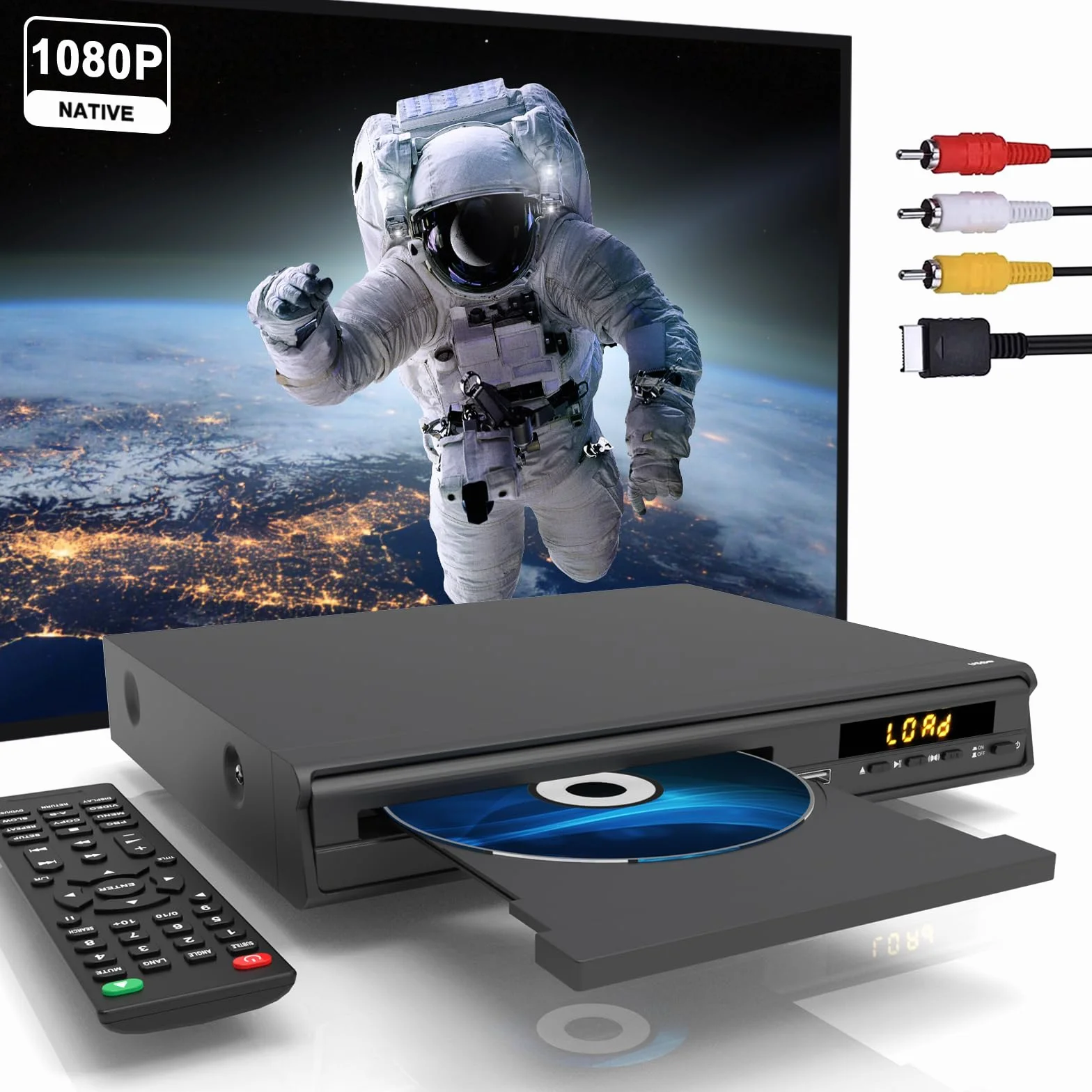 Odtwarzacz DVD Maite, Wieloregionalny Odtwarzacz DVD do TV, złącze HDMI AV, Wejście USB, Mikrofon, System NTSC/PAL, Pilot Zdalnego Sterowania, Telewizor Kompaktowy, HD DVD Player