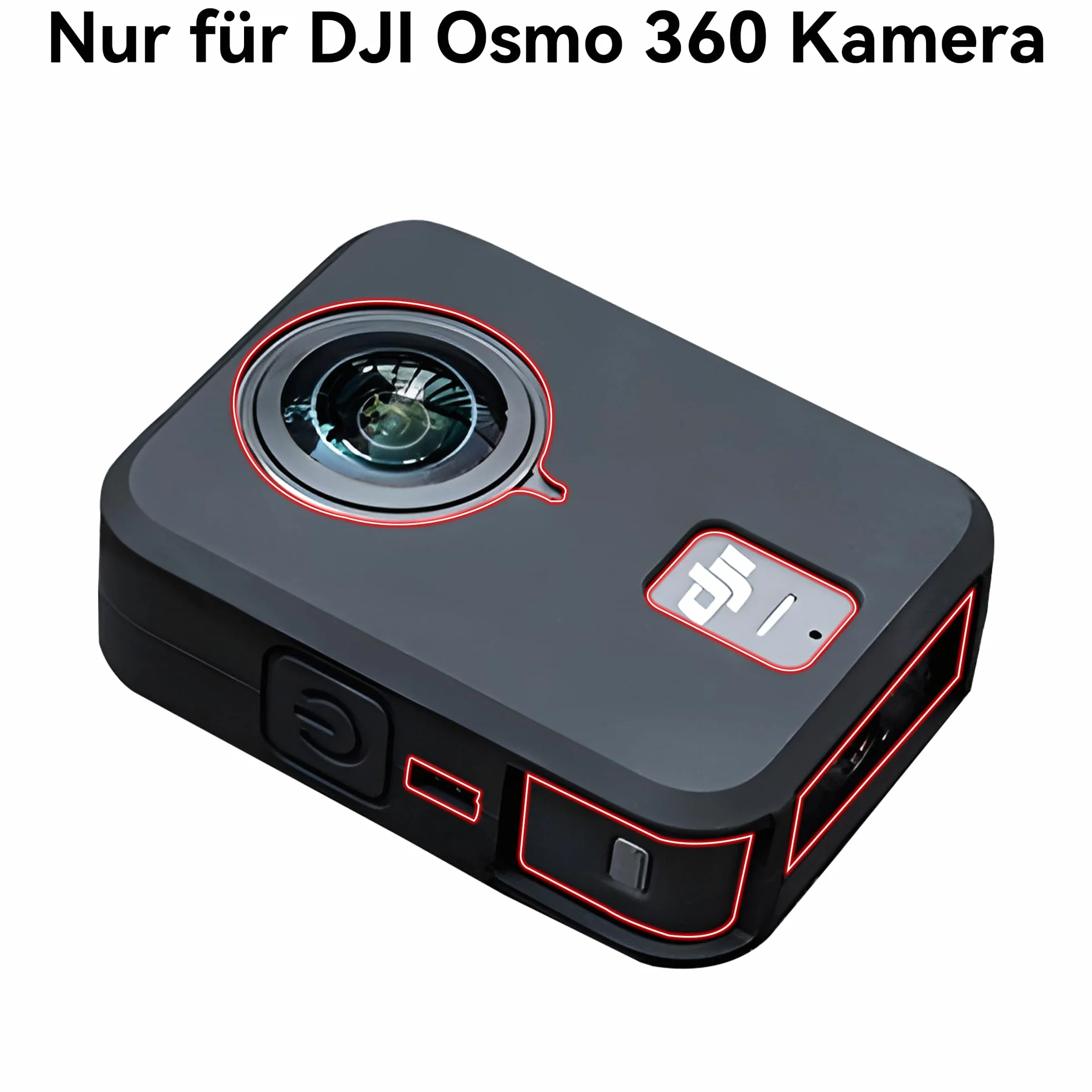 Osmo 360 Silikonowe Etui - Ochronne Etui na Obiektyw Aparatu Odporne na Zarysowania i Wstrząsy do DJI Osmo 360 Akcesoriów do Aparatu (Czarne)