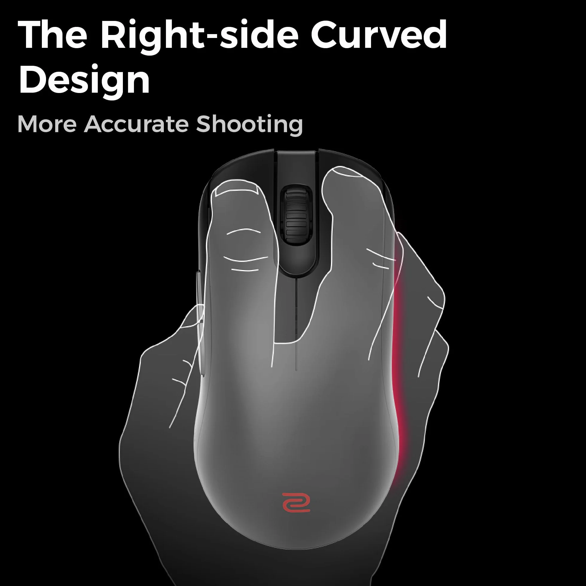 BenQ Zowie FK2-DW 4K bezprzewodowa mysz do e-sportu, ulepszony odbiornik 4K, 65g, symetryczna, bez sterownika, czujnik 3950, częstotliwość odpytywania 4K