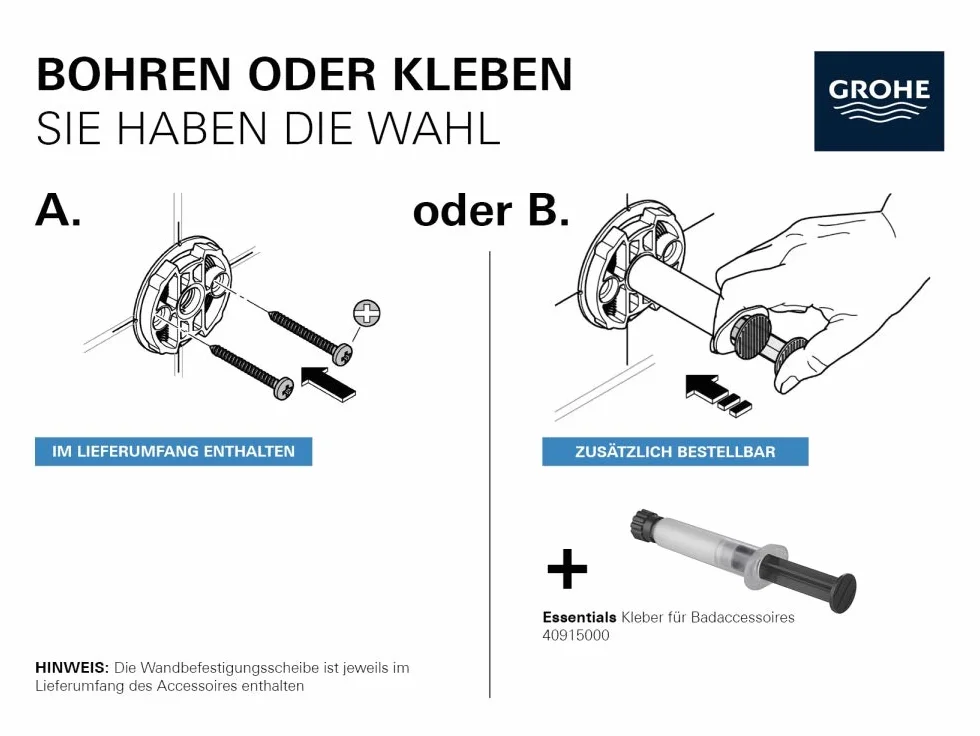 GROHE Essentials Zestaw akcesoriów łazienkowych 3 w 1