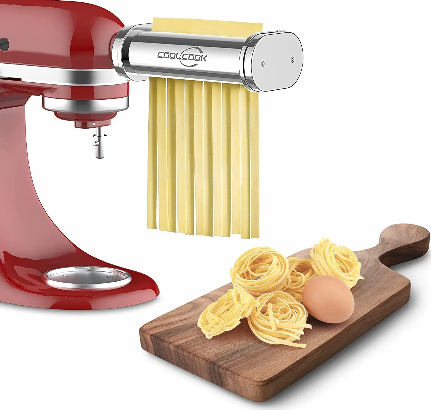 Kitchenaid Nasadka do Makaronu ze Stali Nierdzewnej, 3 Wałki, Zestaw Akcesoriów z Krajalnicą do Spaghetti