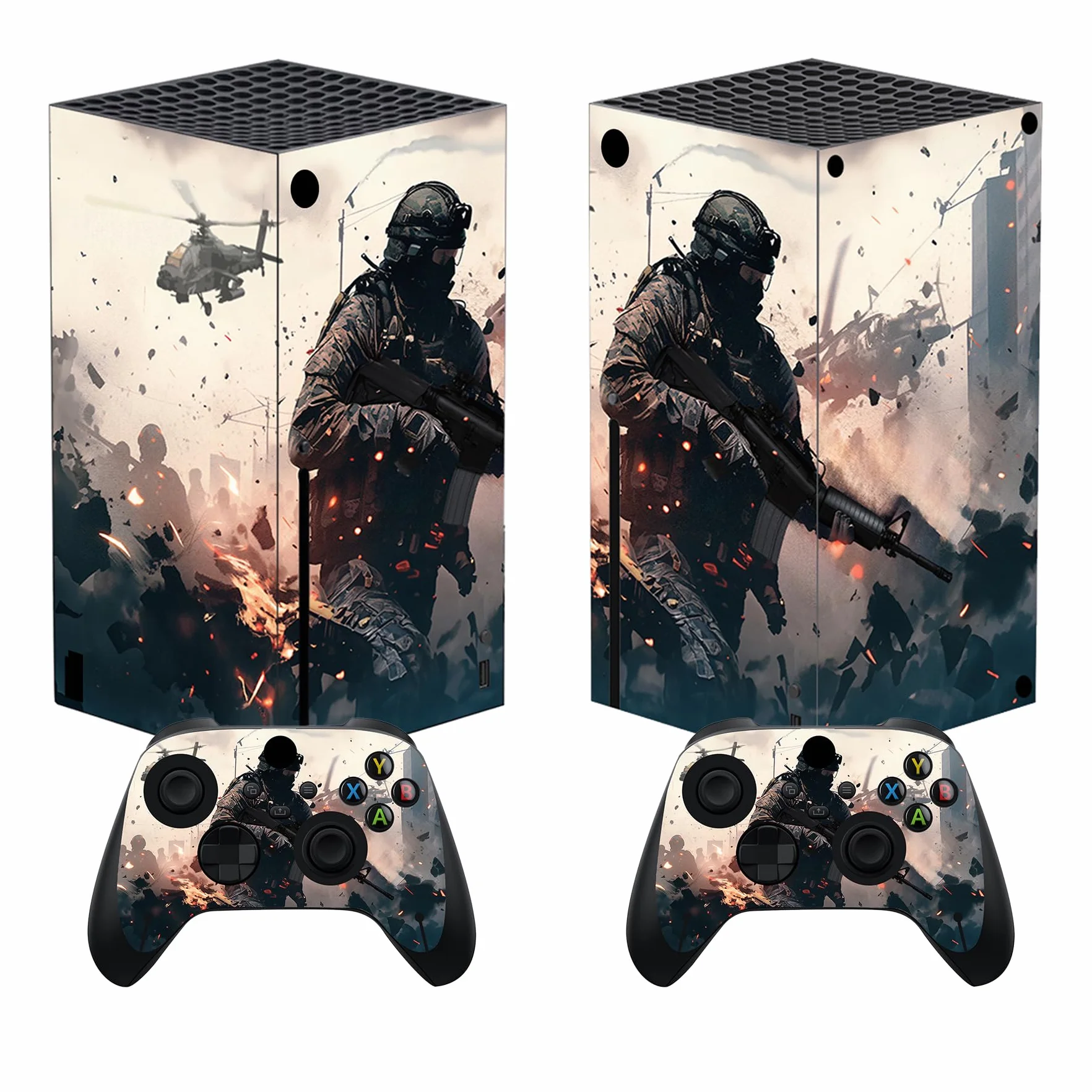 playvital Niestandardowe skórki winylowe do Xbox Series X, naklejki na okładkę naklejki na kontroler konsoli Xbox Series X - Solitary Vanguard