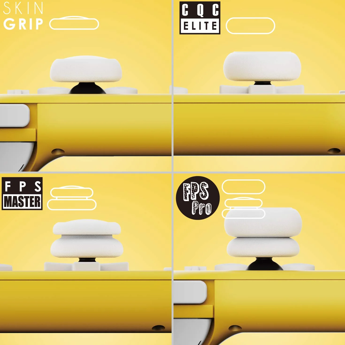 Skull & Co. Skin, CQC i FPS Master Thumb Grip zestaw uchwytów na kciuki, nakładki na joystick analogowy, do Nintendo Switch Lite, joysticki, szary, 3 pary (6 szt.)