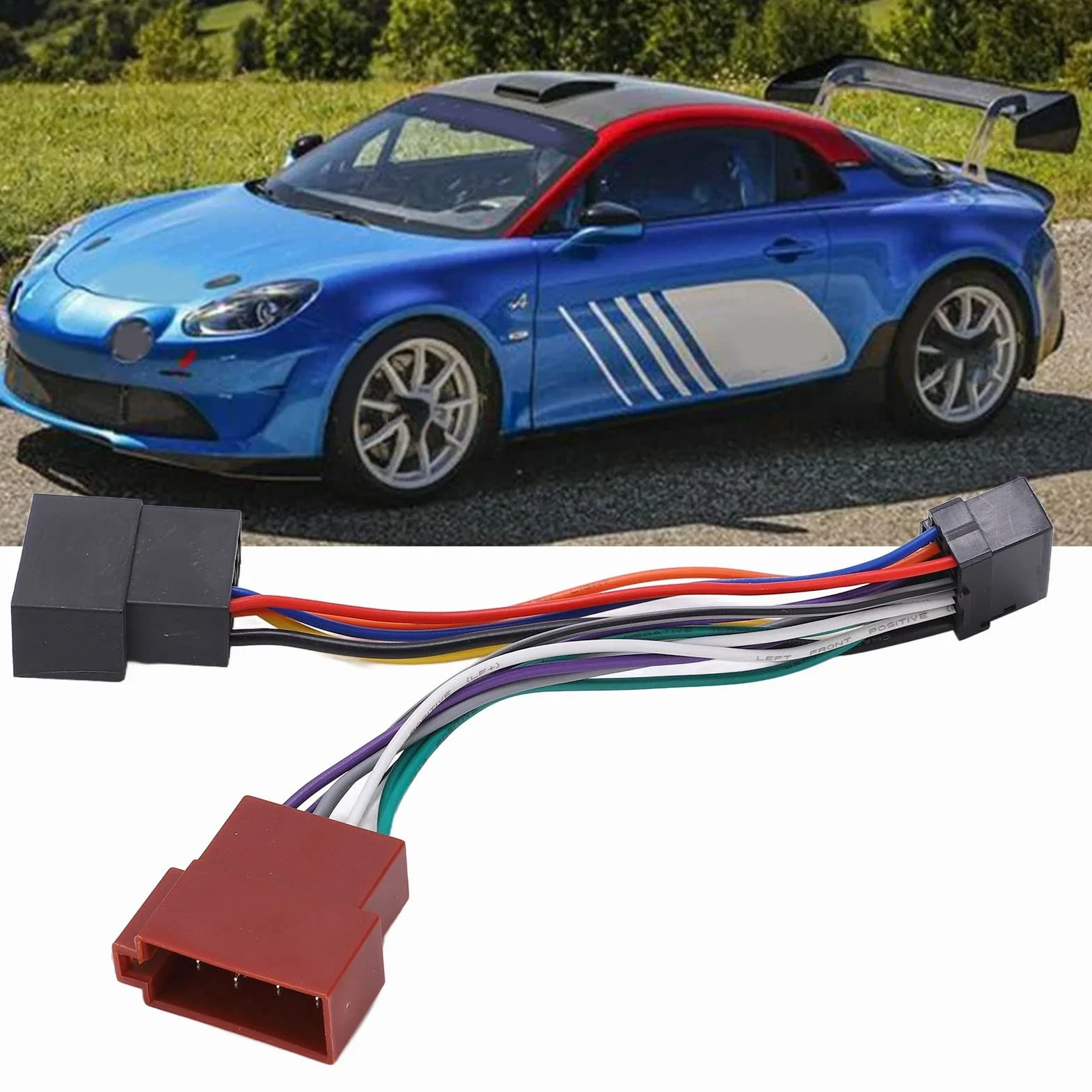 Aramox Adapter Wiązki Przewodów Samochodowych, 16 Pin ISO, Złącze do Radia Stereo, Zamiennik compatible with Alpine