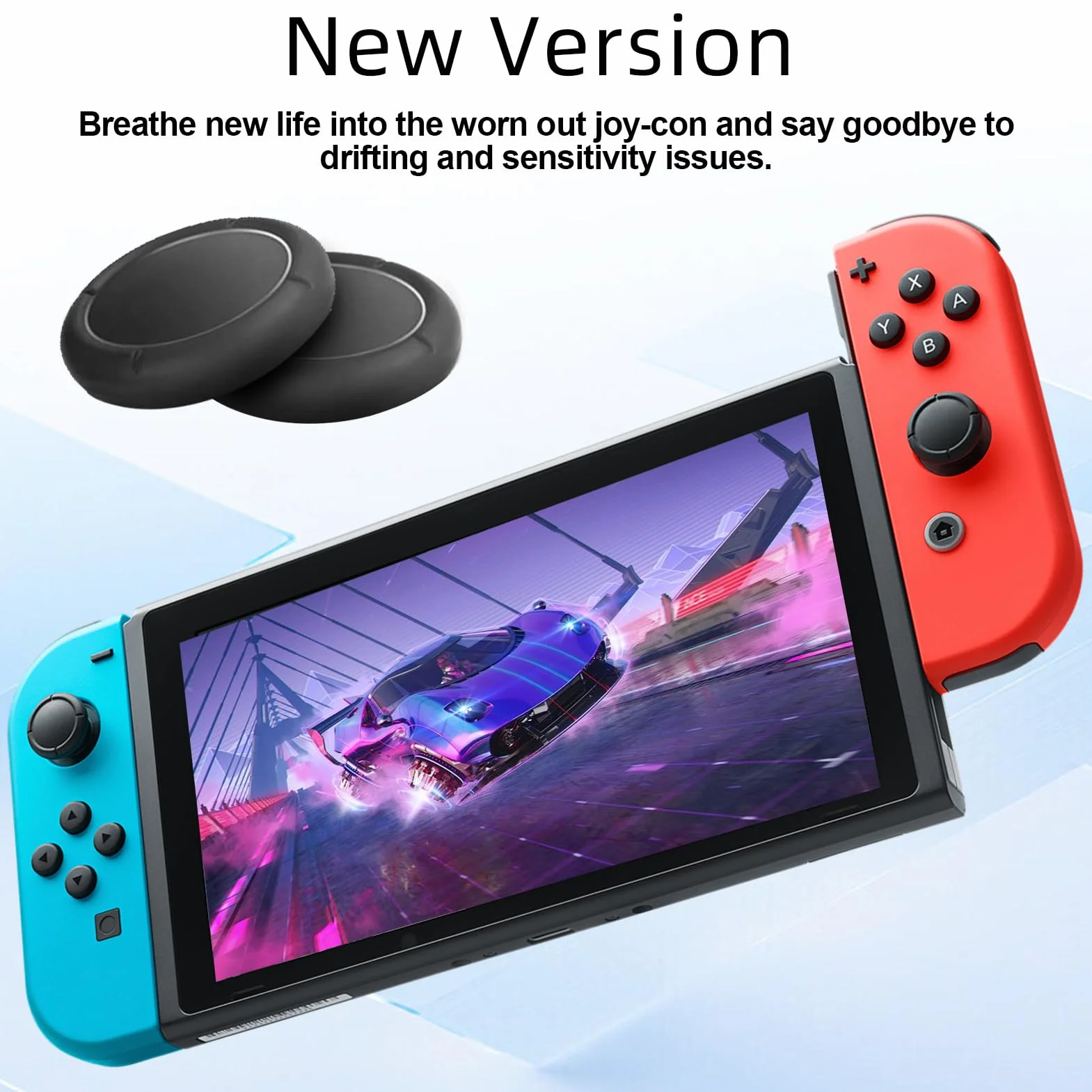 4 pary nakładek na joystick, nakładki zamienne do kontrolera Switch, nakładki na joystick do Nintendo Switch/Lite/OLED, Thumb Grip Analog Stick Cover, nakładki na kontroler Joy Con (czarne)
