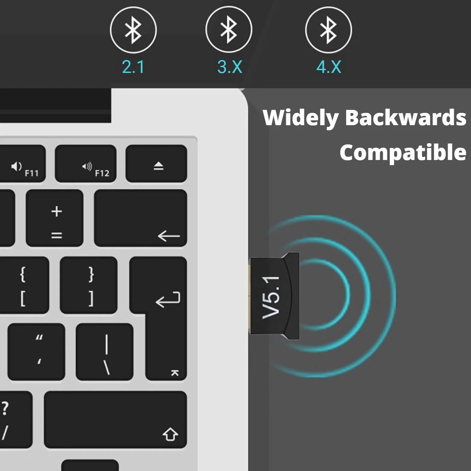 Adapter USB Bluetooth, Odbiornik Bluetooth 5.1 Dalekiego Zasięgu Bez Sterowników do Komputera PC, Klucz Sprzętowy Bluetooth Plug and Play dla 7, dla 8.1, dla 10, dla