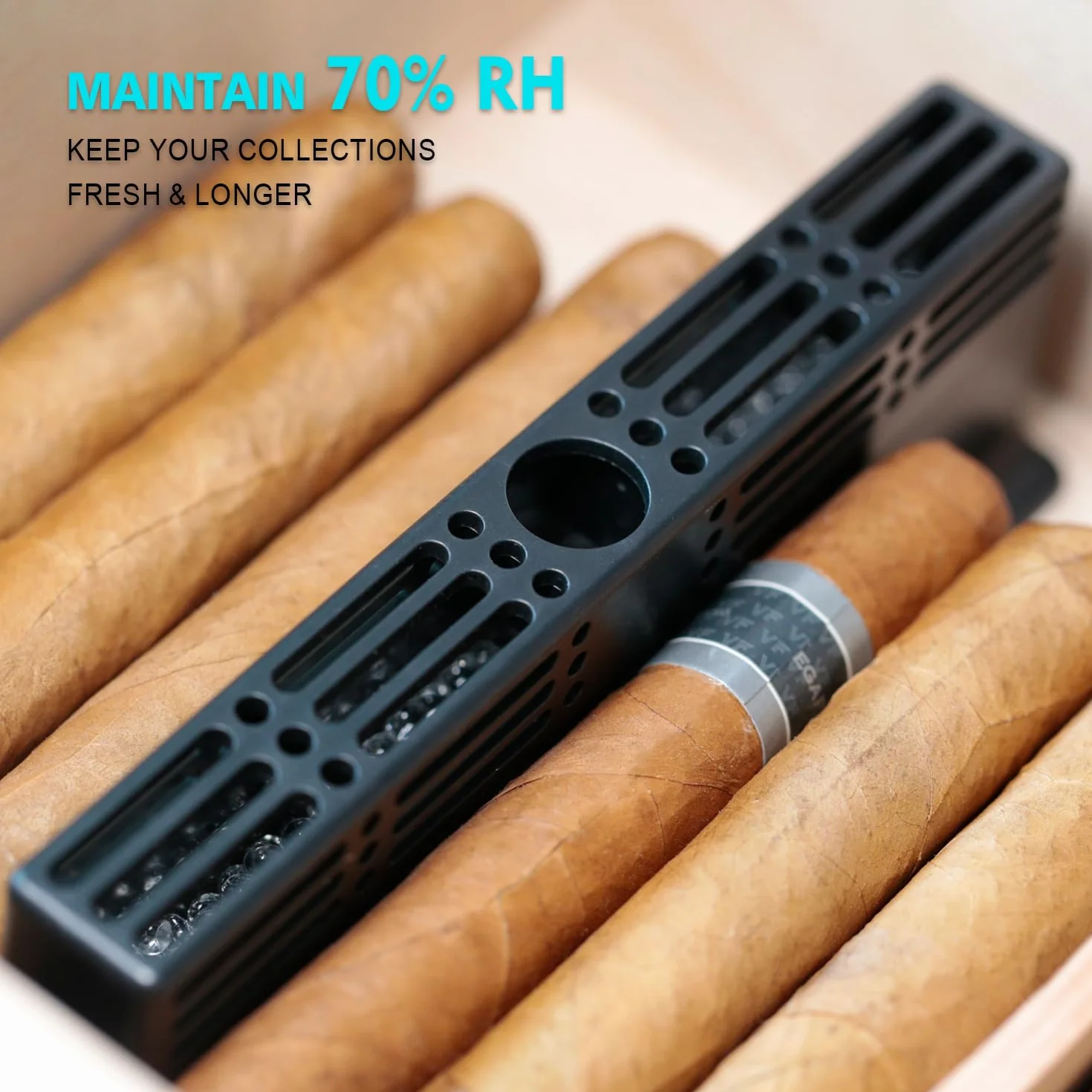 Humidor Nawilżacz Do Cygar 3-drożny System Nawilżania 70% Wilgotności Względnej 1-100 Cygar