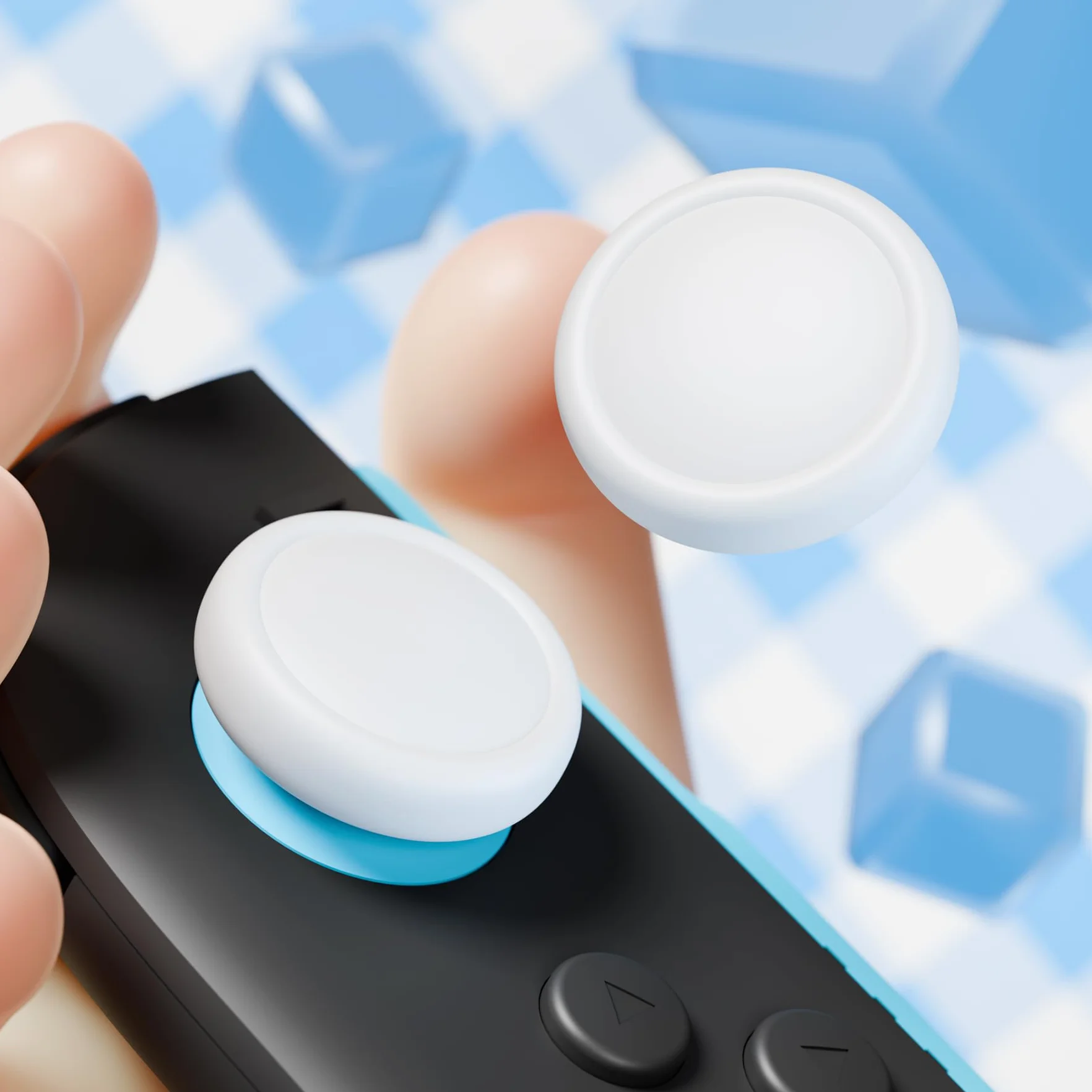 PlayVital Nakładki na Drążki do Switch 2,Osłony Thumbstick Joycon do Switch 2,4 szt.Analogowe Nakładki Joysticka–Biały