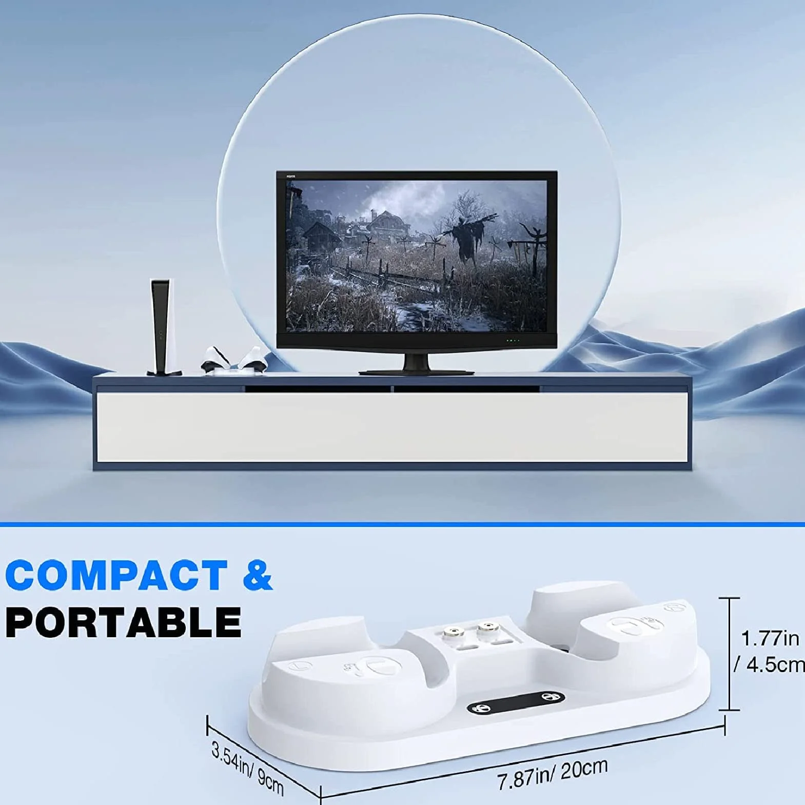 Stacja ładująca PS VR do Kontrolera PS VR2 Sense ze Wskaźnikiem LED, Magnetyczna Szybka ładowarka z podwójną ładowarką Stacja ładująca