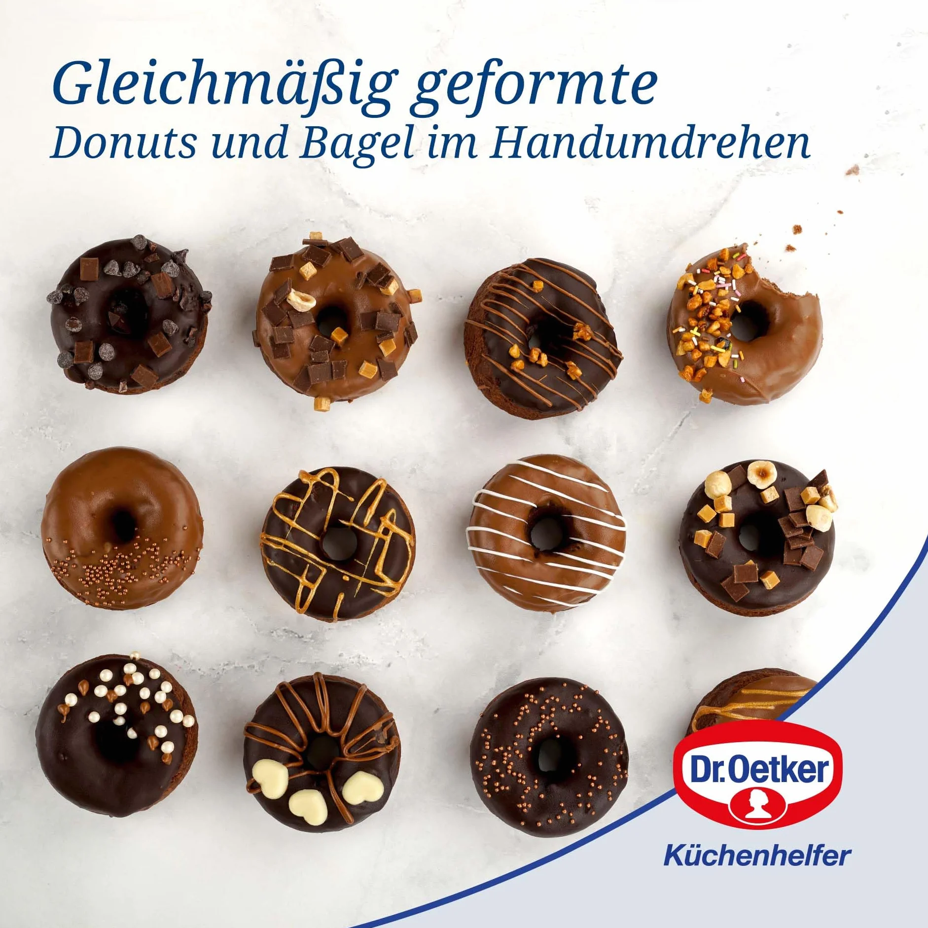 Dr. Oetker tradycyjna forma do pieczenia pączków, 12 sztuk, z powłoką zapobiegającą przywieraniu, wysokiej jakości forma z doskonałym przewodzeniem ciepła,(kolor: czarny)