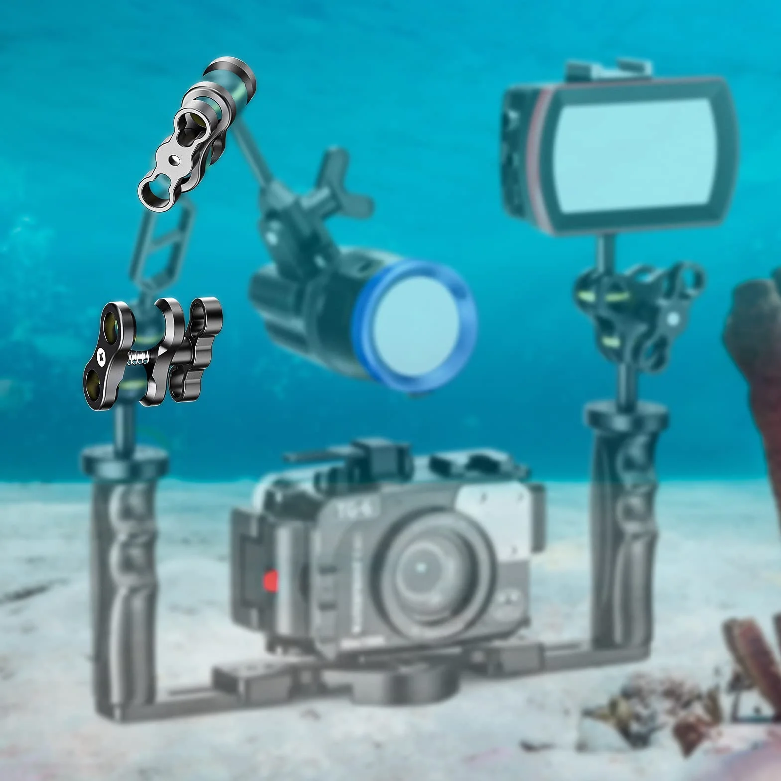 Sea frogs 2 sztuki przegub kulowy motyl klips podwodne ramię kulowe zacisk do lampy nurkowej uchwyt kulkowy uchwyt uchwyt uchwyt zaciskowy do kamery podwodnej lampa nurkowa