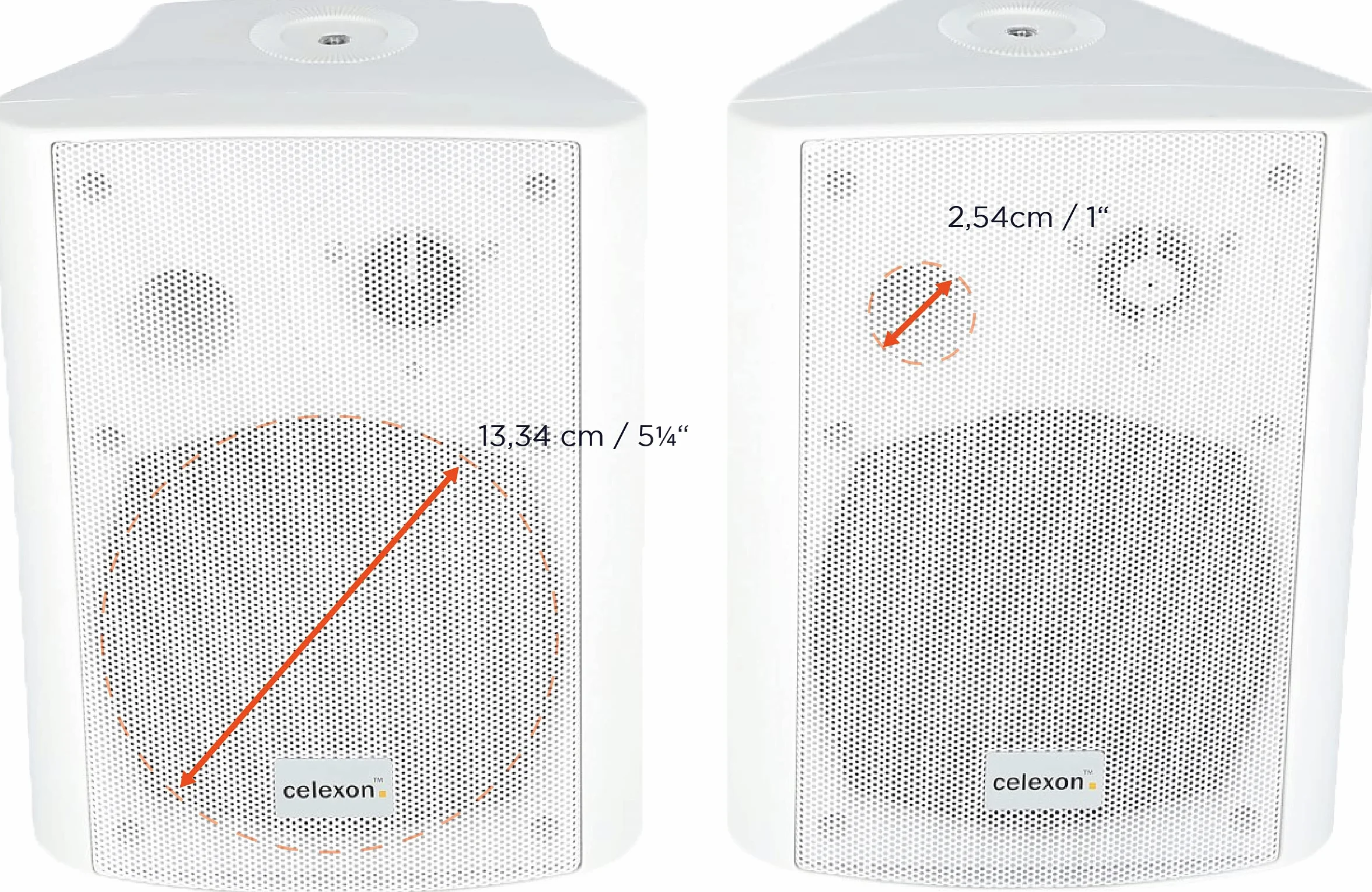 celexon Aktywny zestaw głośników biały - 2 x 30 W - wydajne głośniki audio - w zestawie uchwyt ścienny - głośniki do komputera, biura, sali konferencyjnej lub szkoły