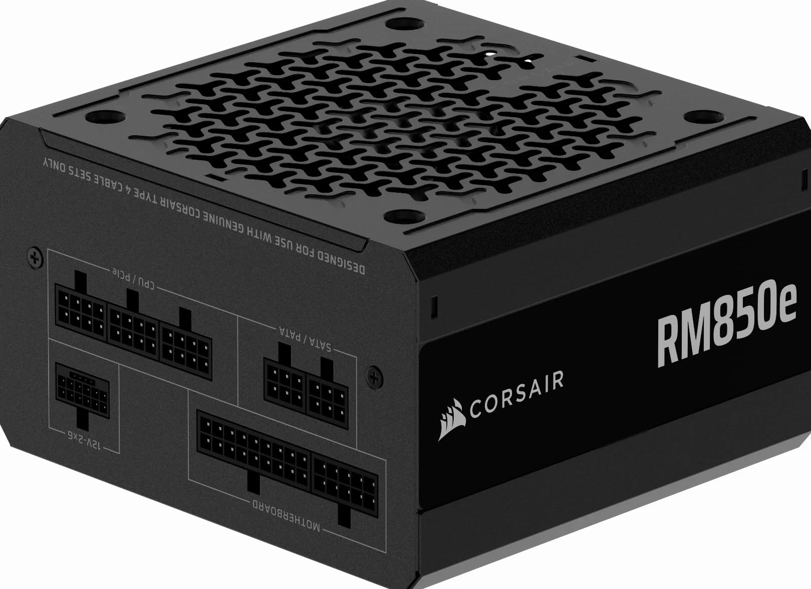 CORSAIR RM850e (2025) W Pełni Modułowy Cichy Zasilacz ATX Zgodny Z kablem 12V-2x6 – Zgodna z ATX 3.1 i PCIe 5.1, Wydajność Klasy Cybenetics Gold, Kondensatory Działające w Temperaturze 105°C – Czarny