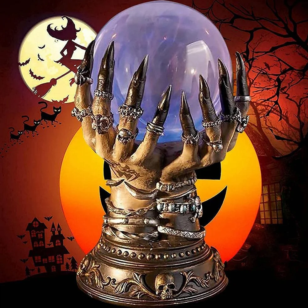 Magic Deluxe Celestial Crystal Ball, Magic Deluxe Celestial Crystal Ball, Halloween Witch Crystal Ball Halloween dekoracja do uzdrawiania, medytacji, rzeźbienia