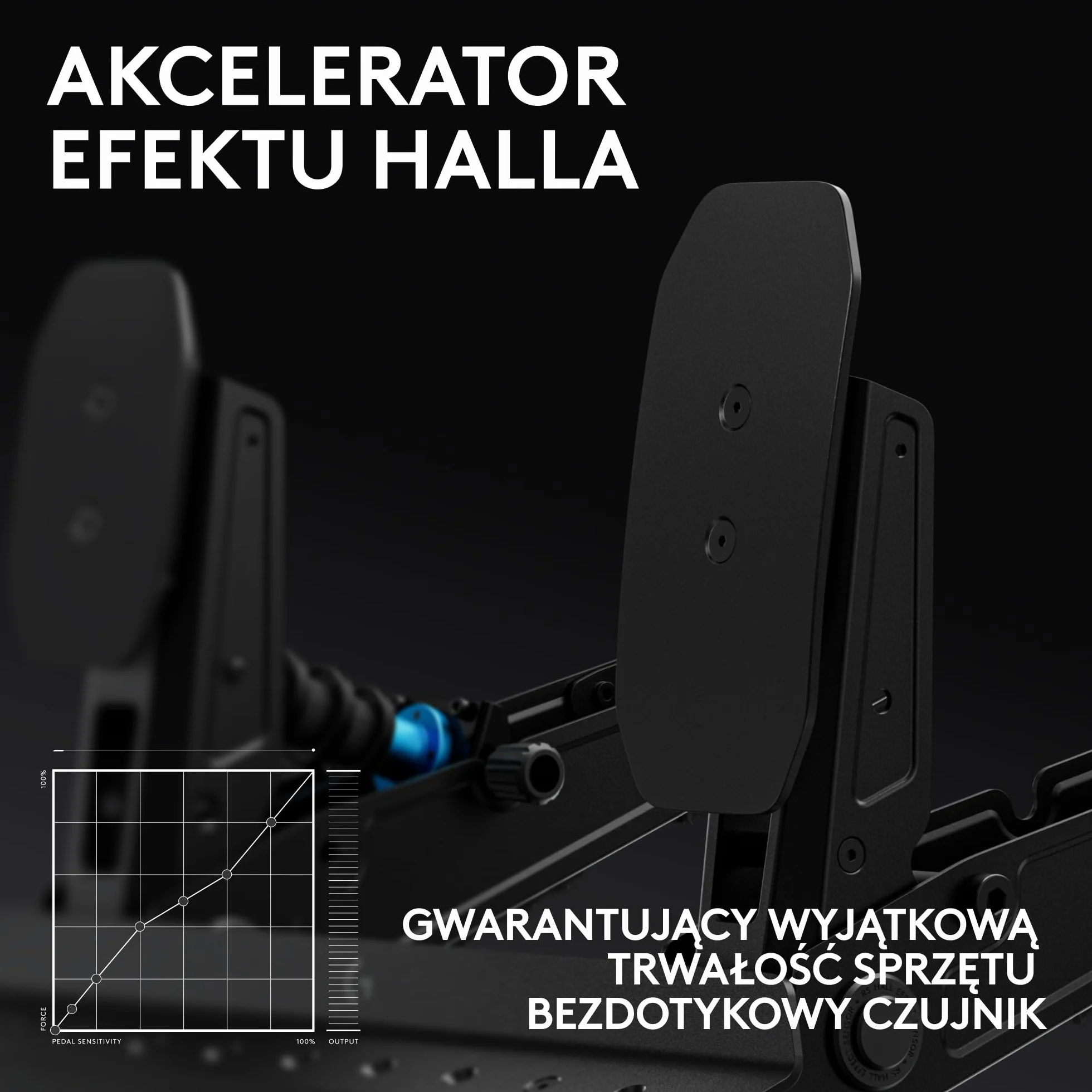 Logitech G RS Pedals Pedały wyścigowe do symulatorów z hamulcem czujnikiem tensometrycznym 75 kg regulowane pozycje modułowa konstrukcja stalowa rama Czarny