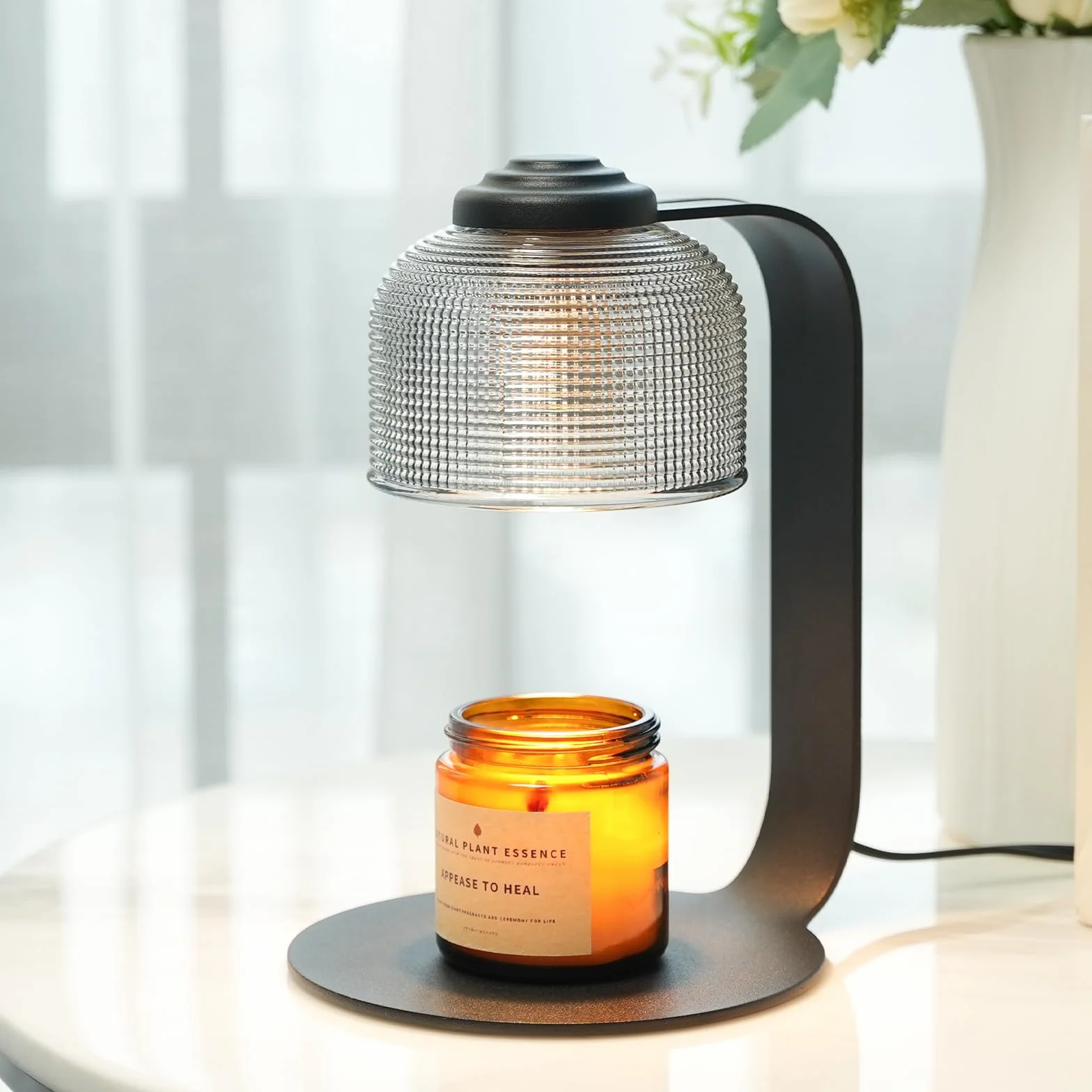Świeca cieplejsza lampa czarna