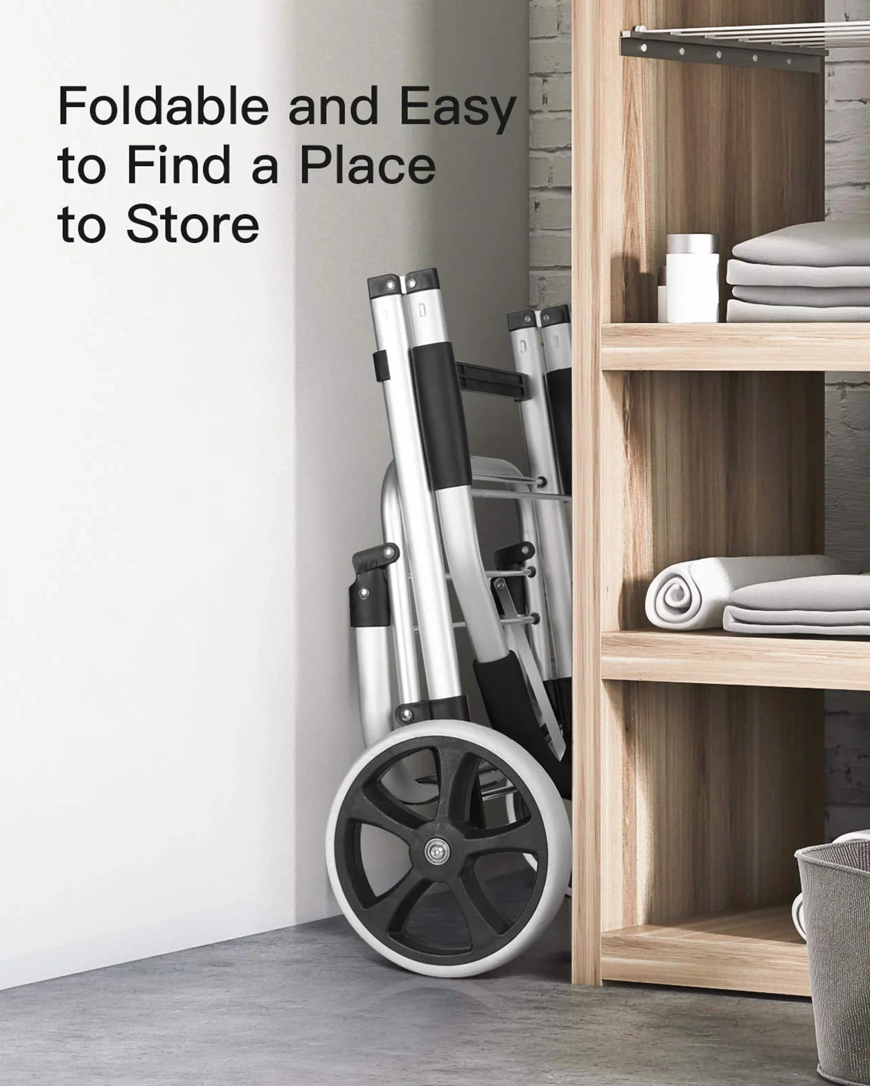 Inateck Wózek na zakupy o dużej pojemności i torbie termoizolacyjnej, lekka torba na zakupy z kółkami, maks. obciążenie 45 kg, 41 l, czarny