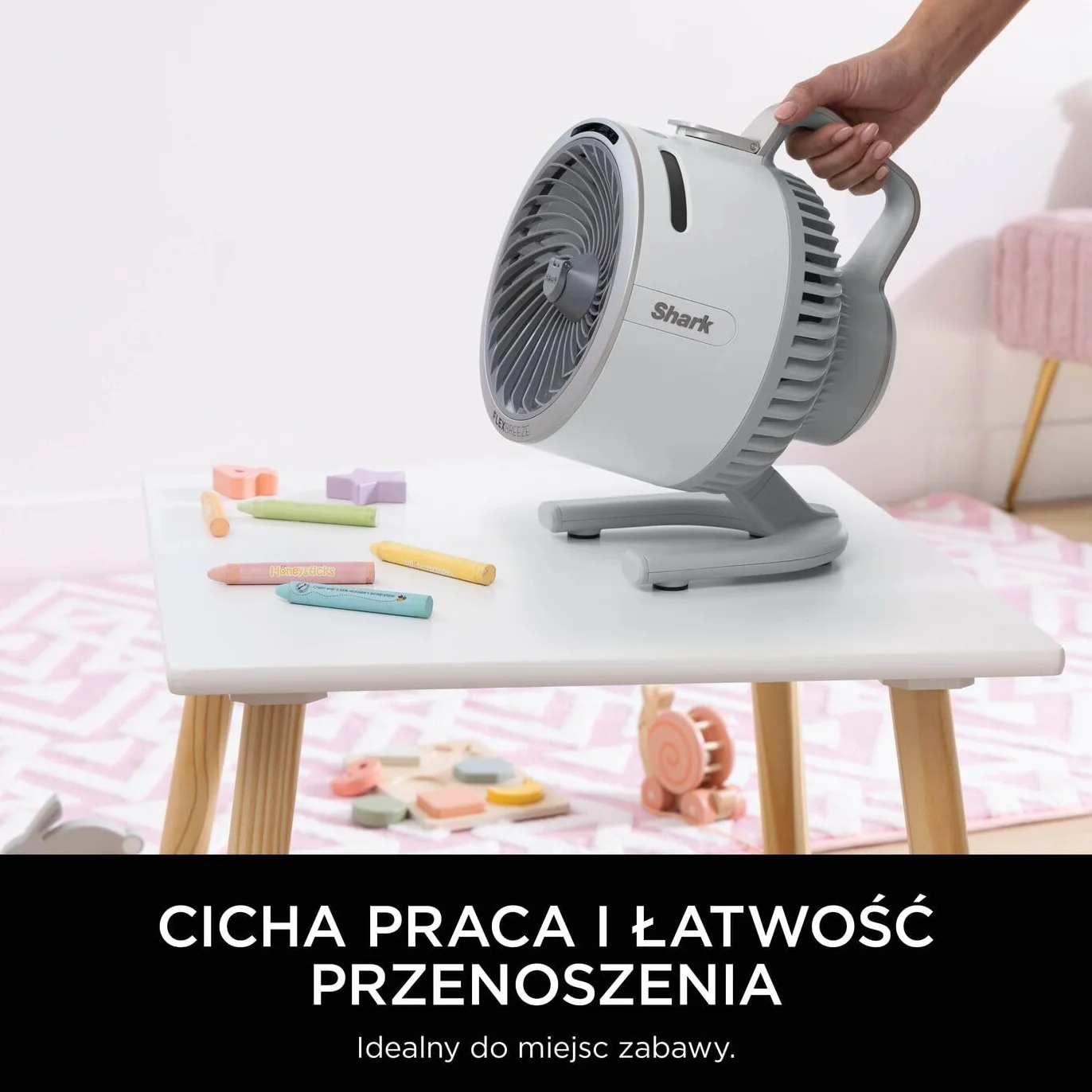Shark FlexBreeze HydroGo – mocny wentylator przenośny z mgiełką, wewnątrz i na zewnątrz, cichy i trwały, przewodowy i bezprzewodowy, kompaktowy i lekki, 5 poziomów prędkości, Gołąb FA050EUDV