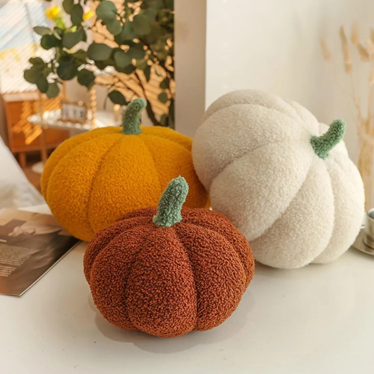 Poduszka dyniowa, poduszka dyniowa, dekoracja sypialni, poduszka dyniowa, dekoracja na Halloween, na imprezę, 20 cm, pomarańczowa