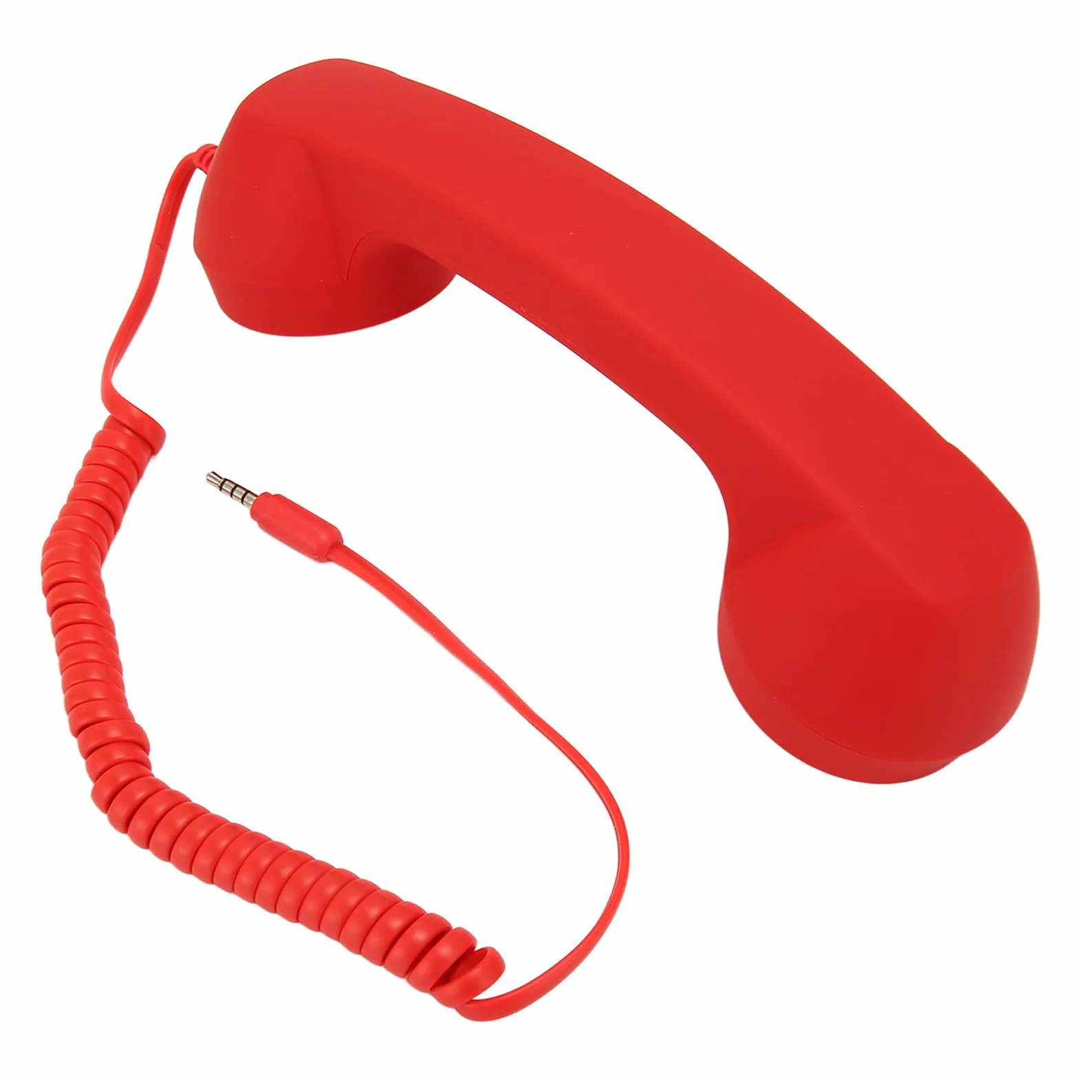 Vintage Słuchawka Telefoniczna, Retro Telefon Komórkowy z Mikrofonem do Wszystkich Smartfonów i Komputerów z Gniazdem 3,5 Mm (czerwony)