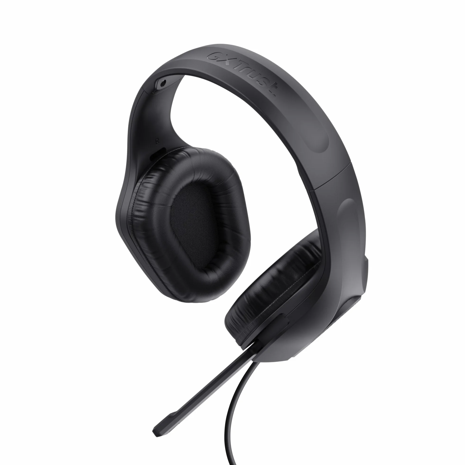 Trust GXT 418 Rayne Lekkie Słuchawki Gamingowe PC Xbox PS5 PS4 Switch Smartfon, Jack Audio 3.5mm, Kabel 2m, Przetworniki 50mm, Odchylany Mikrofon, Headset Przewodowy do Komputera i Konsoli, Czarny