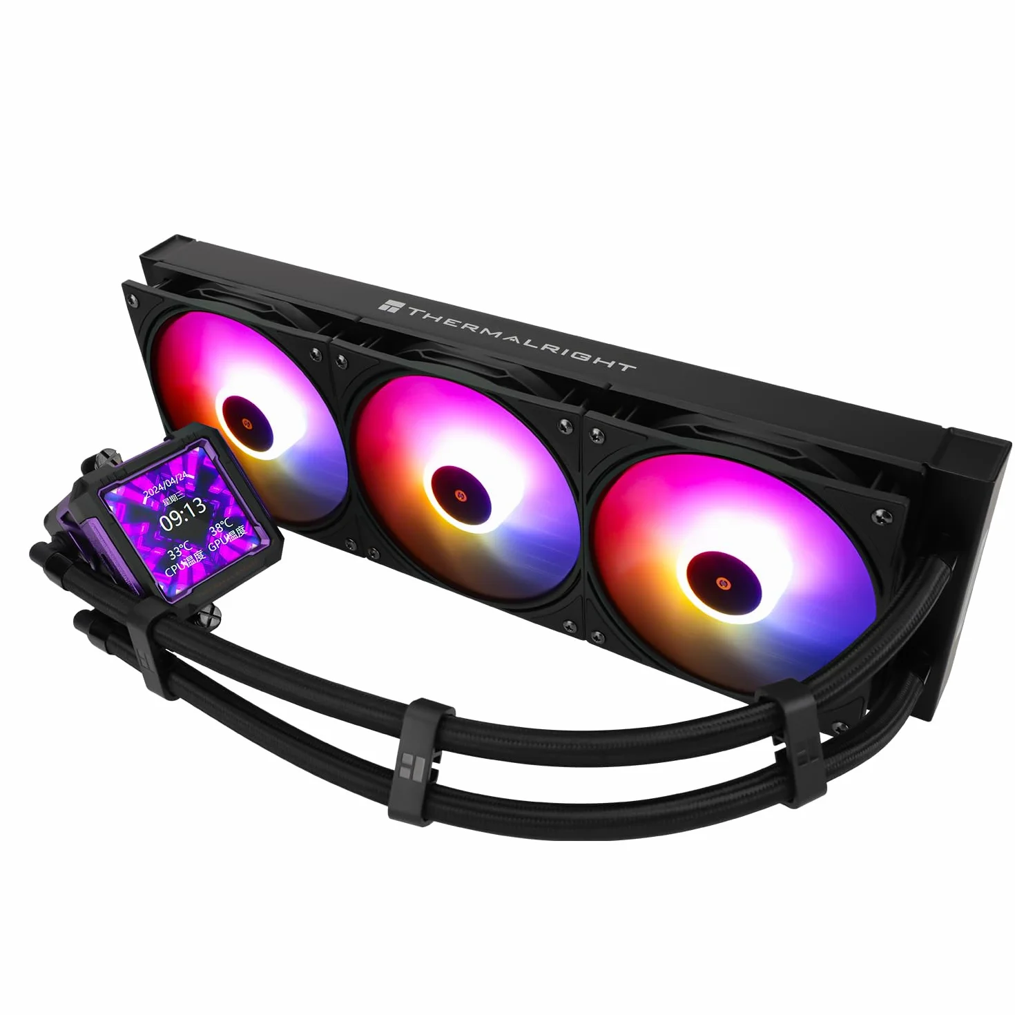 Thermalright TR FW PRO 360 ARGB Black CPU chłodnica wody z wentylatorem PWM, 2000 obr./min, ekran magnetyczny IPS LCD o rozdzielczości 320 x 320, do AM5/Intel 1851/1700