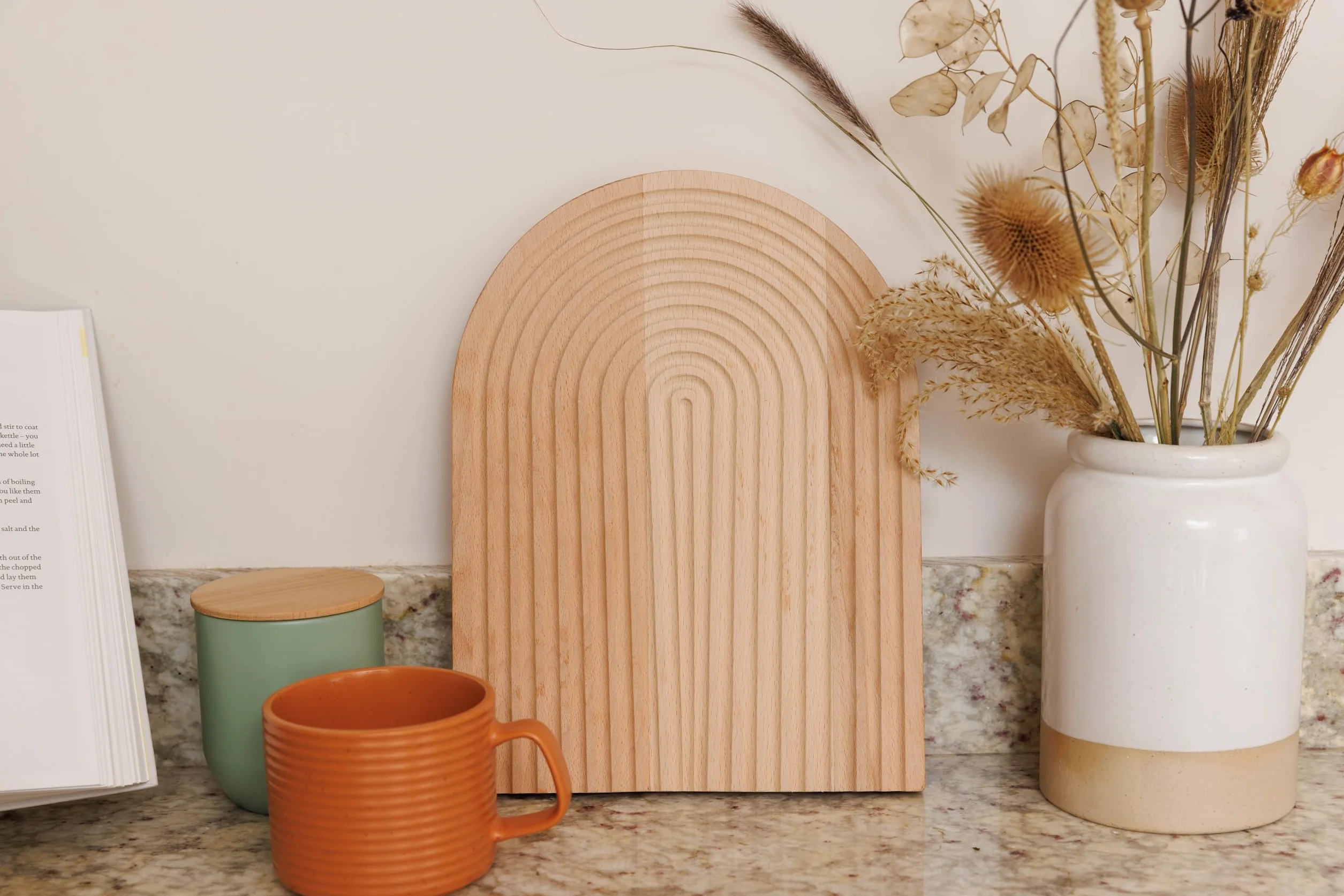 KitchenCraft Idilica Stoneware Utensil Holder 18 cm kremowy organizer na przybory kuchenne