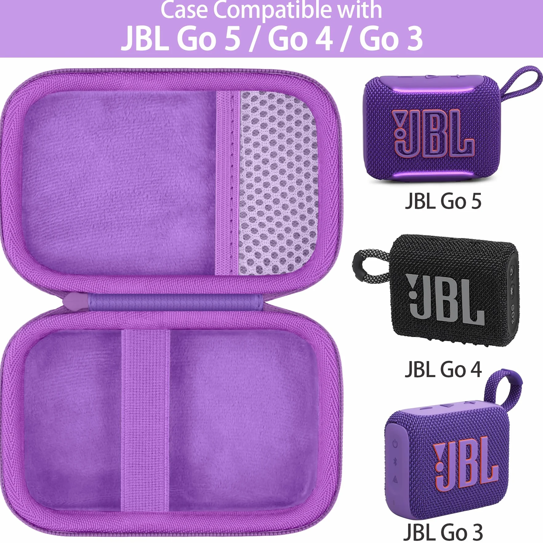 co2CREA Twarde etui ochronne na telefon komórkowy JBL GO 4 Ultra przenośny głośnik Bluetooth, tylko torba
