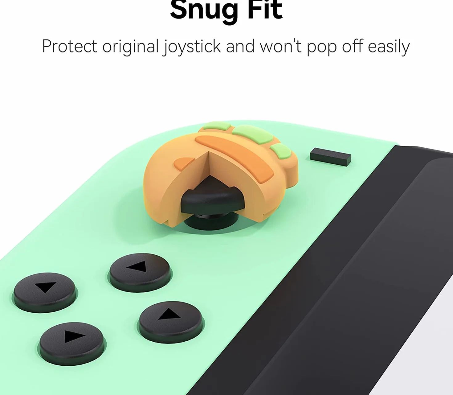 GeekShare Śliczne silikonowe nakładki na kciuki do Joycon na Halloween, osłona na joysticka kompatybilna z Switch/OLED/Switch Lite, 4 szt. - Królik i marchewka