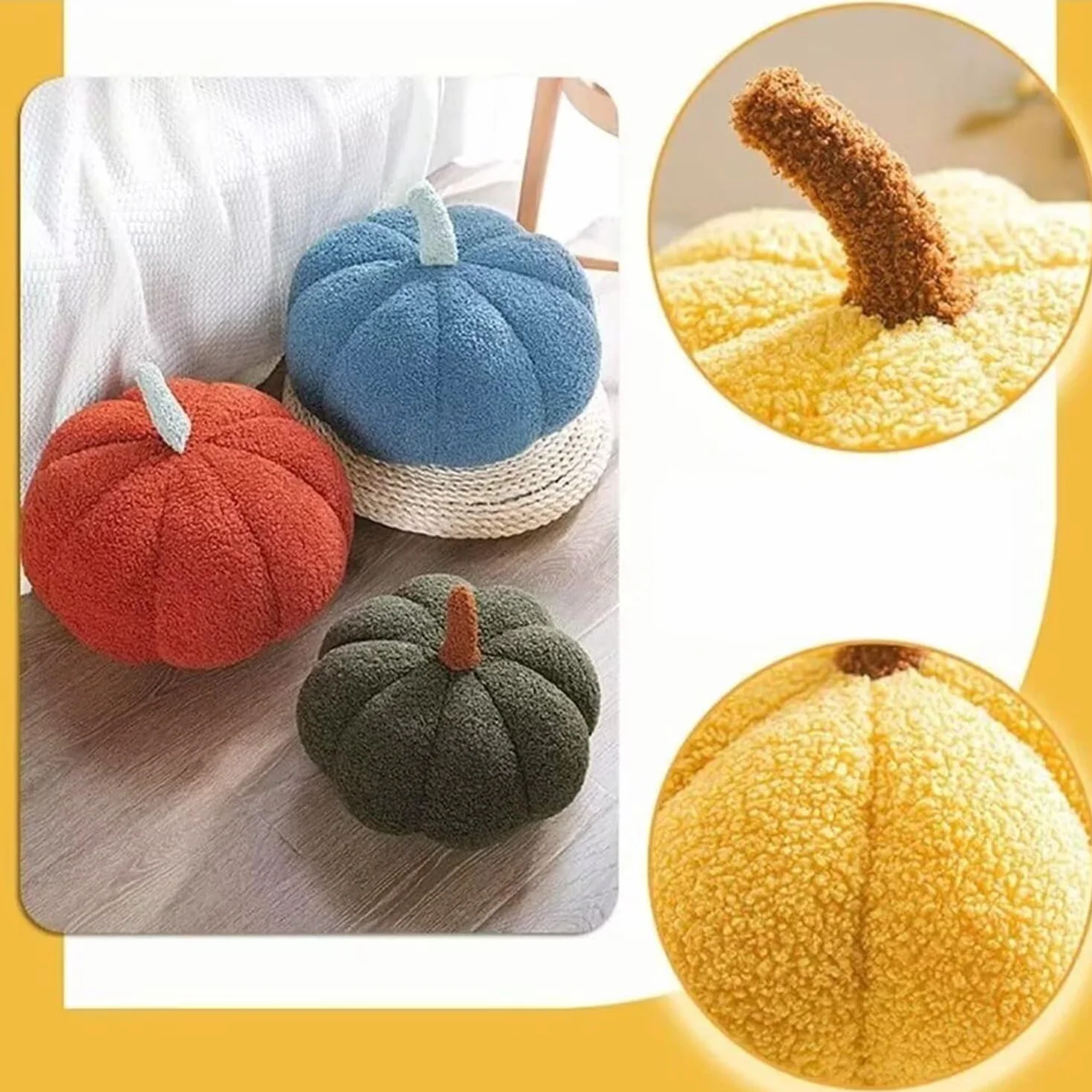 Poduszka dyniowa, poduszka dyniowa, dekoracja sypialni, poduszka dyniowa, dekoracja na Halloween, na imprezę, 20 cm, pomarańczowa