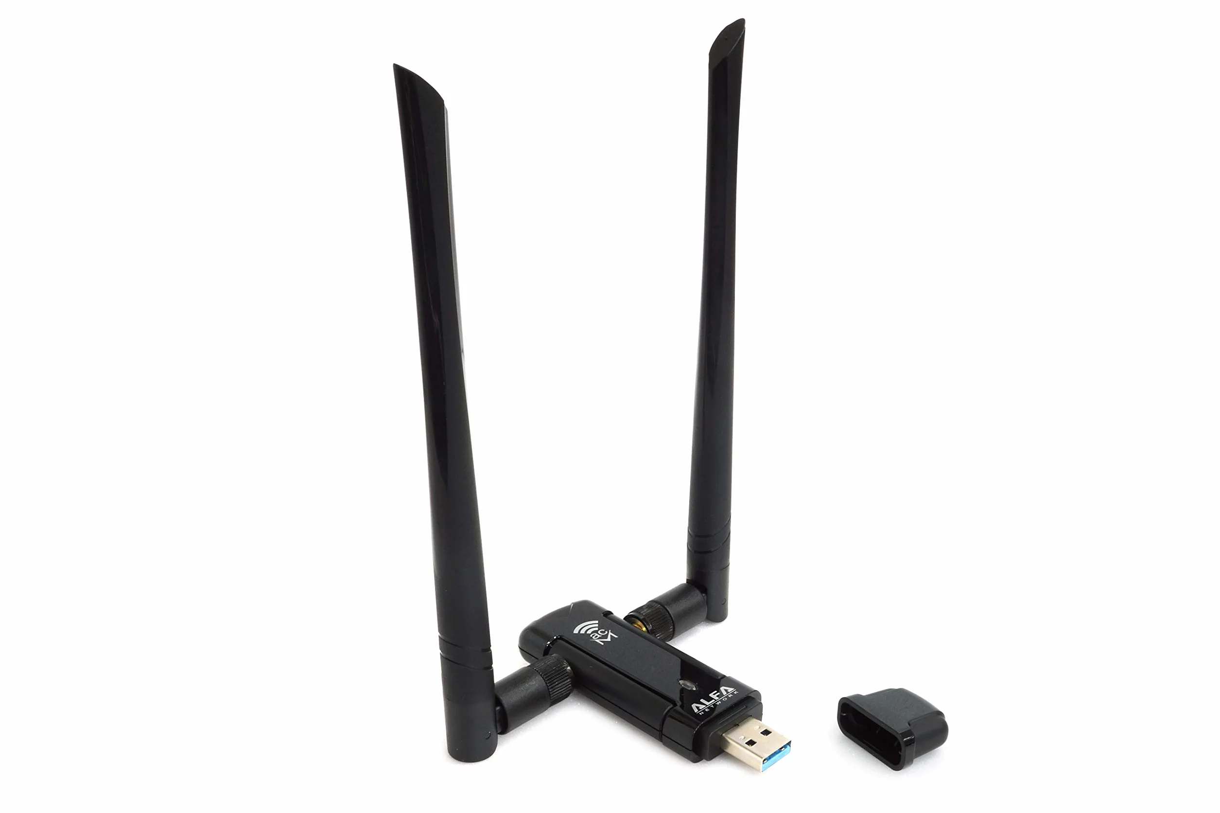 ALFA Network Długotrwały szeroki zasięg Dual-Band AC1200 USB bezprzewodowy adapter Wi-Fi W/High Sensitivity antena zewnętrzna - obsługuje Windows, Macos i Kali Linux