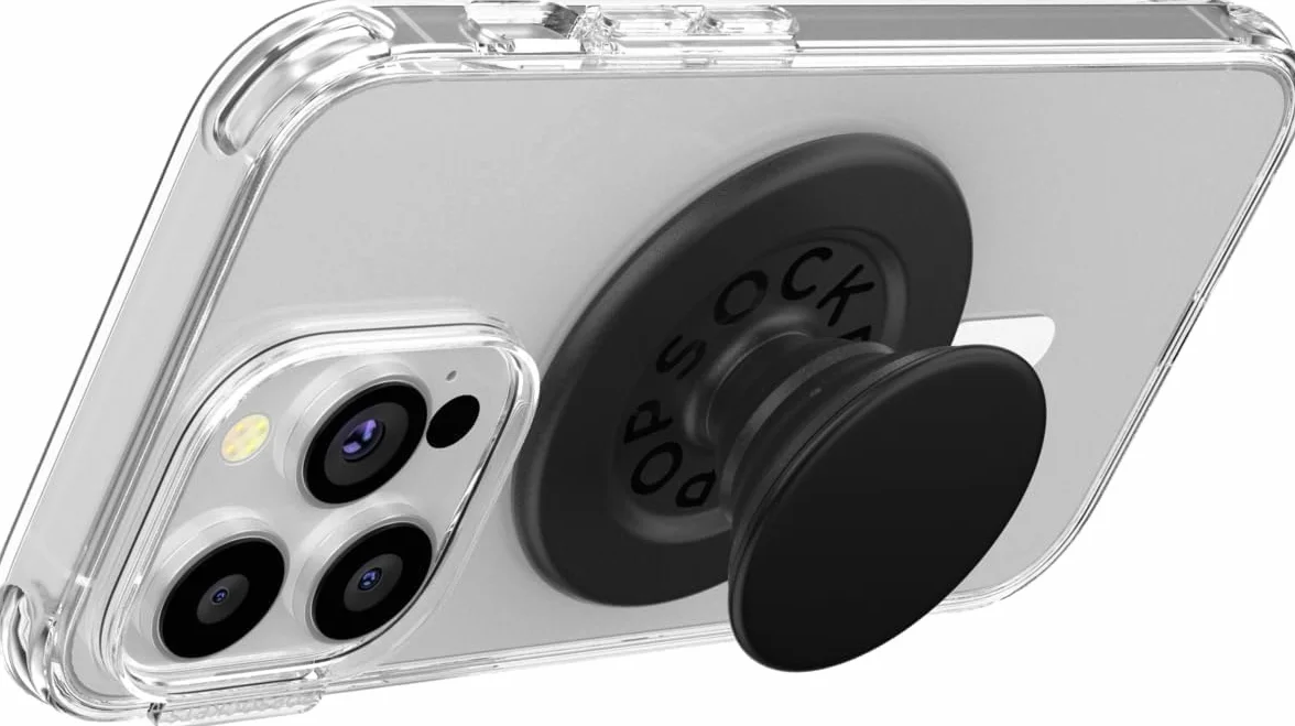 PopSockets: PopGrip Round dla MagSafe - Pierścień Adaptera do MagSafe w Zestawie - Rozkładany uchwyt i stojak do telefonów z wymiennymi krążkami PopTop - Black