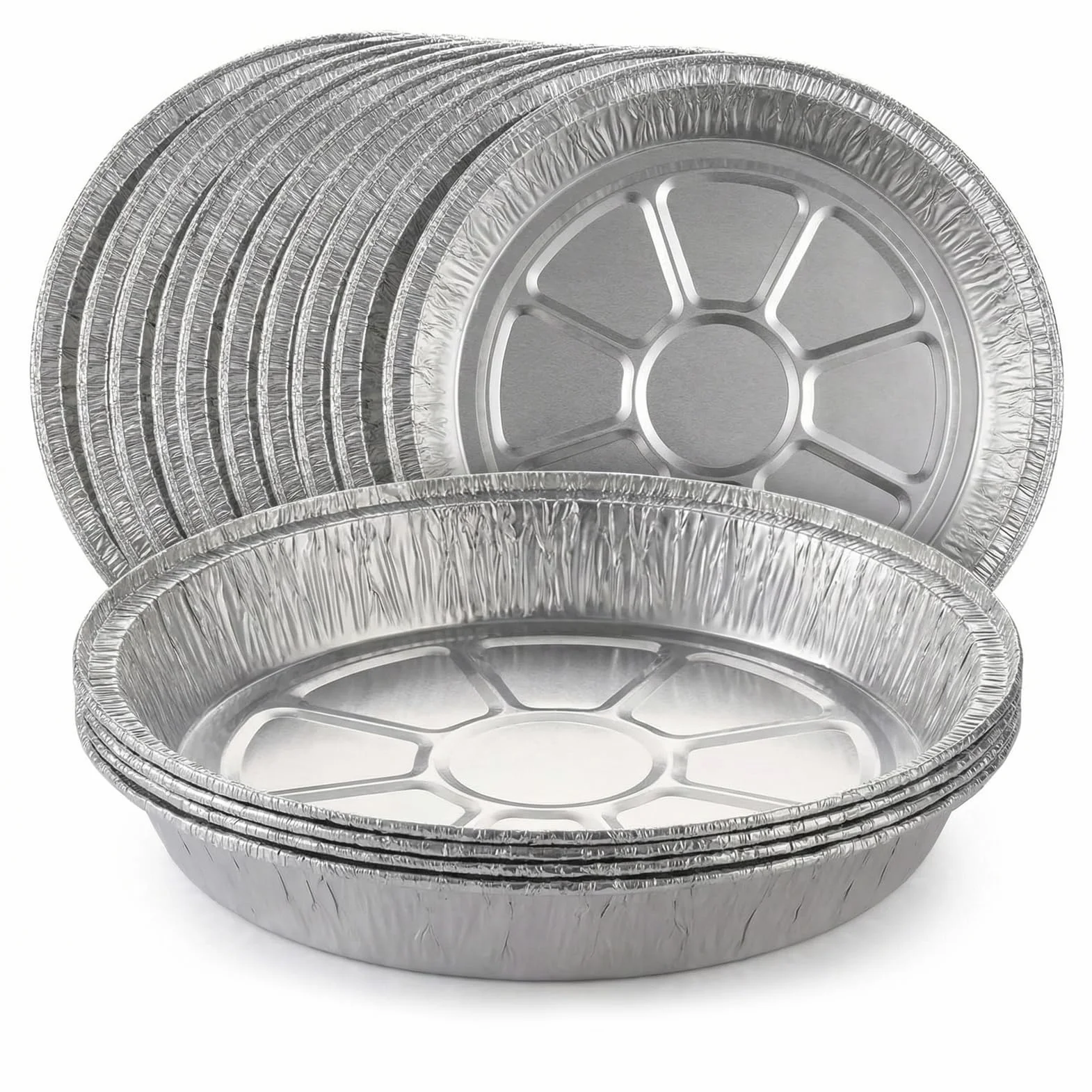 Okrągłe blachy do pieczenia z folii aluminiowej (23 x 3 cm) – jednorazowa taca do pieczenia z folii aluminiowej do pieczenia, smażenia, gotowania, przechowywania żywności i użytku na imprezie