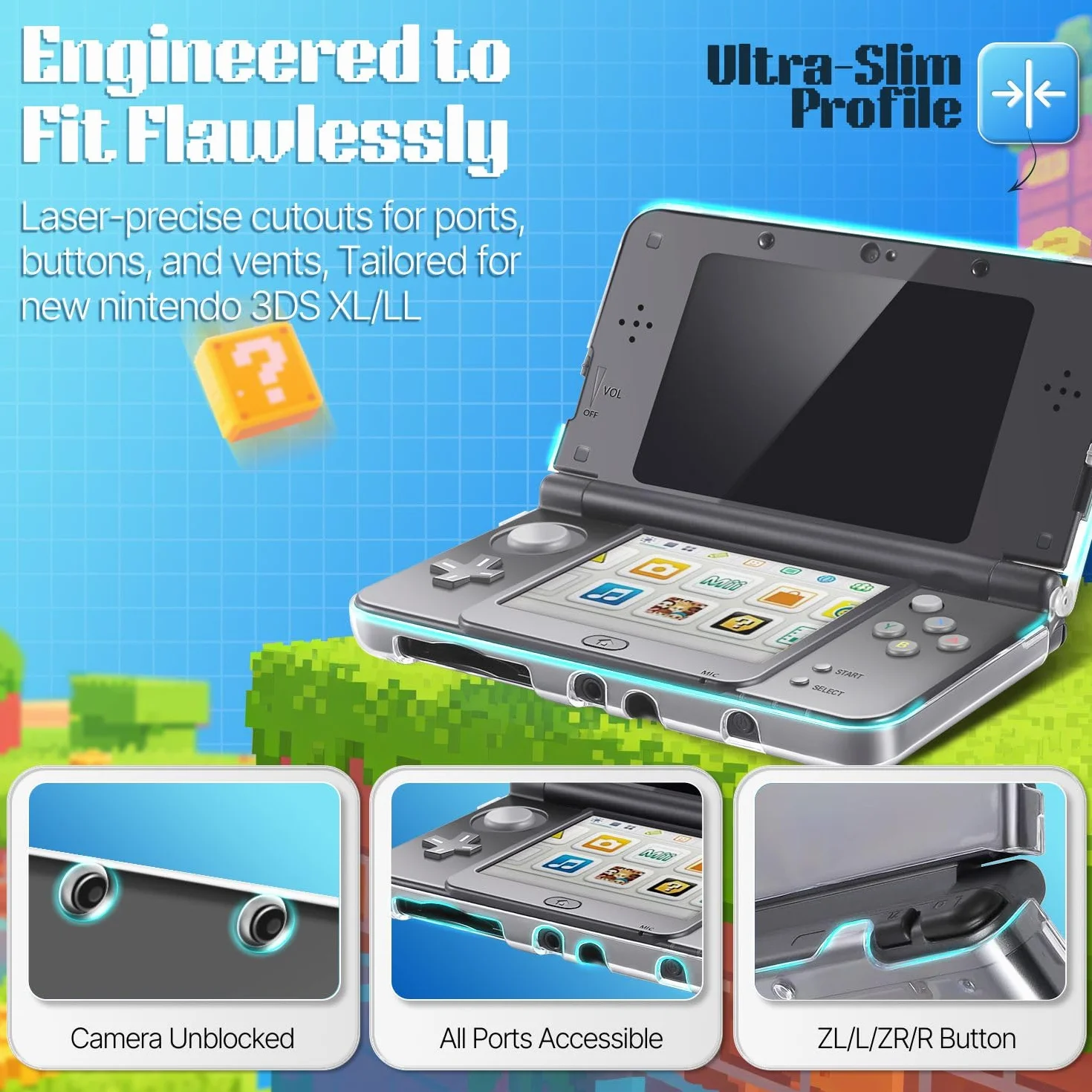 Etui TNP kompatybilne z [NOWOŚĆ Nintendo 3DS XL LL 2015] - Ultra przezroczysta przezroczysta twarda obudowa ochronna skórka do nowego Nintendo 3DS XL / 3DS LL 2015 [nowa zmodyfikowana konstrukcja bez