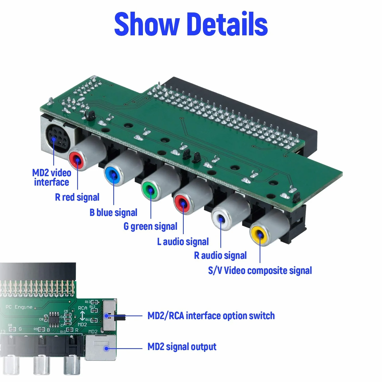 Mcbazel RGBS Video Booster Audio Signal Output Board for NEC PC Engine/TurboGrafx-16 Console